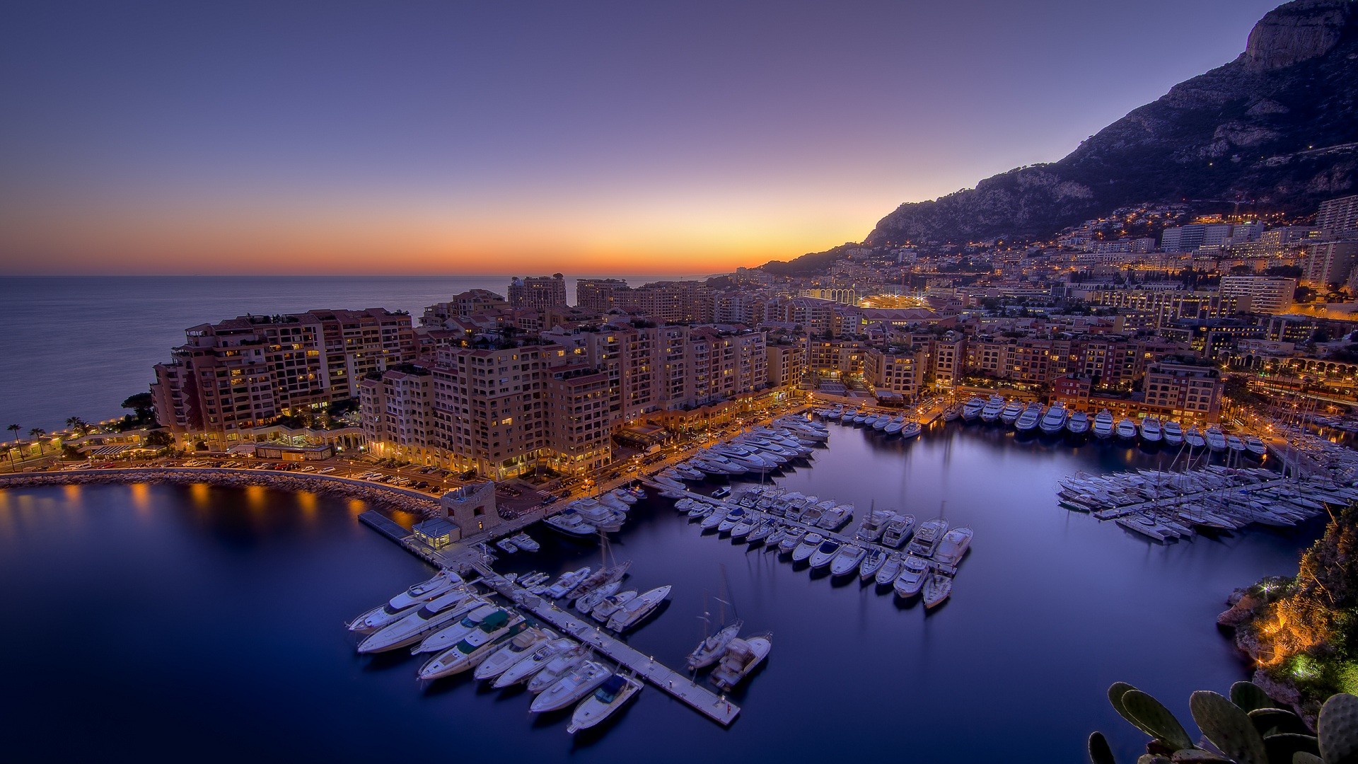 General 1920x1080 cityscape building ship ports Monaco lights sky sea outdoors