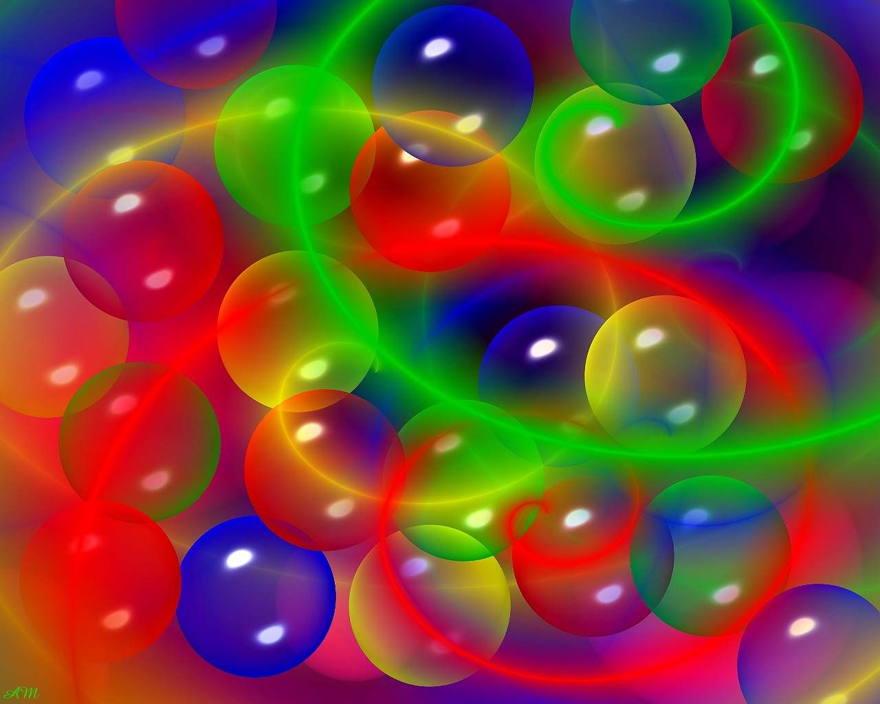 General 1280x1024 sphere colorful bubbles digital art CGI