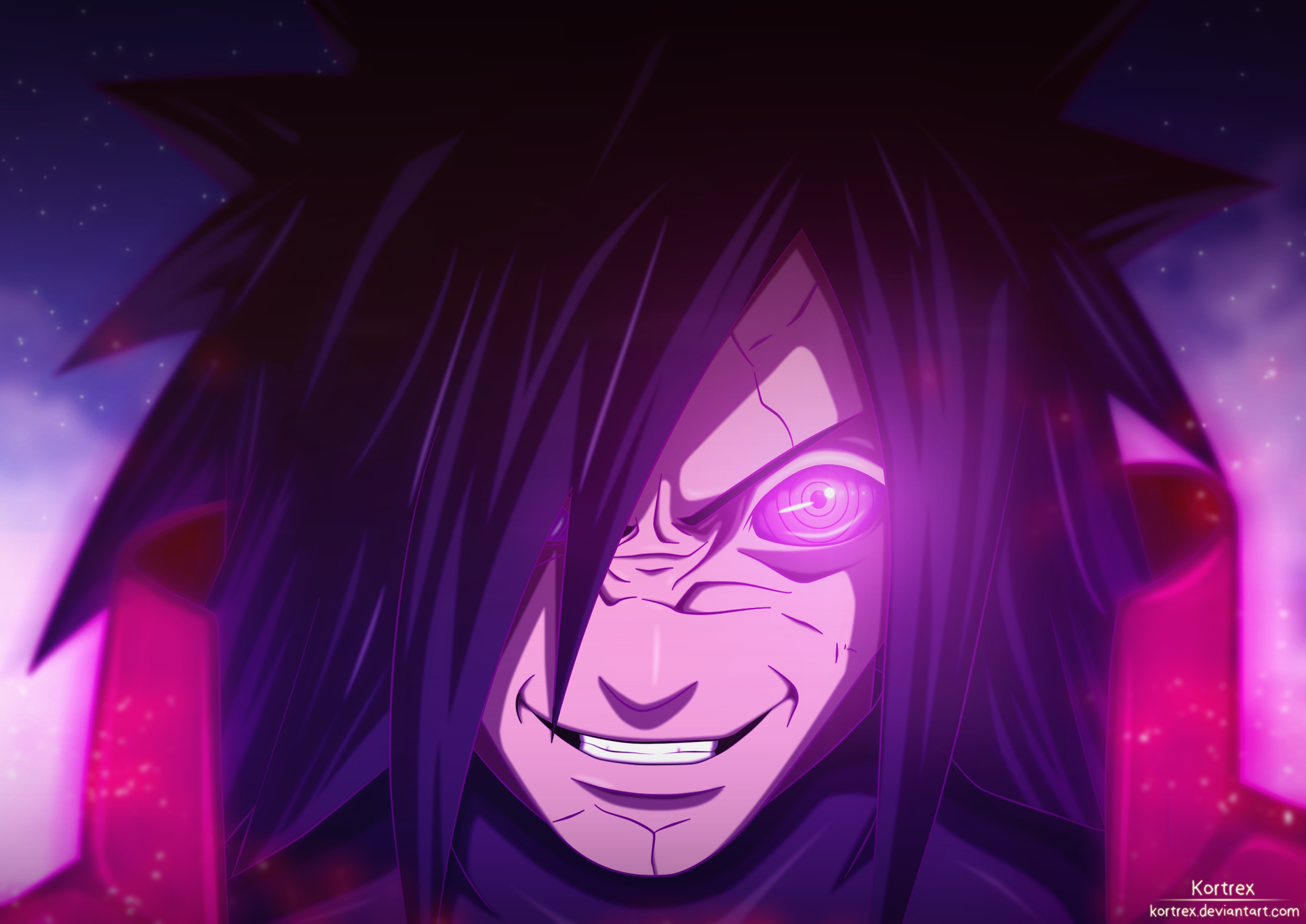 Anime 2260x1600 Uchiha Madara Naruto Shippuden Rinnegan anime face glowing eyes