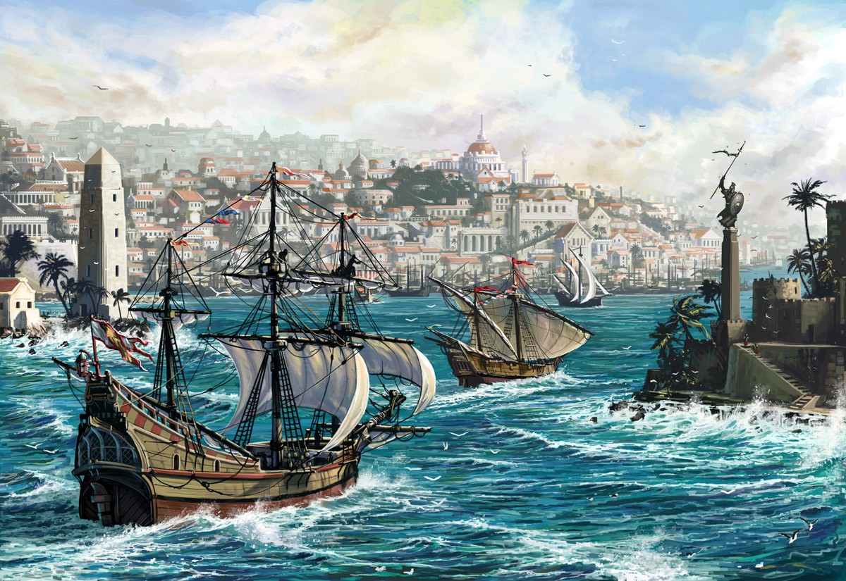 General 1200x825 sea ship boat sailing ship rigging (ship) artwork cityscape vehicle digital art