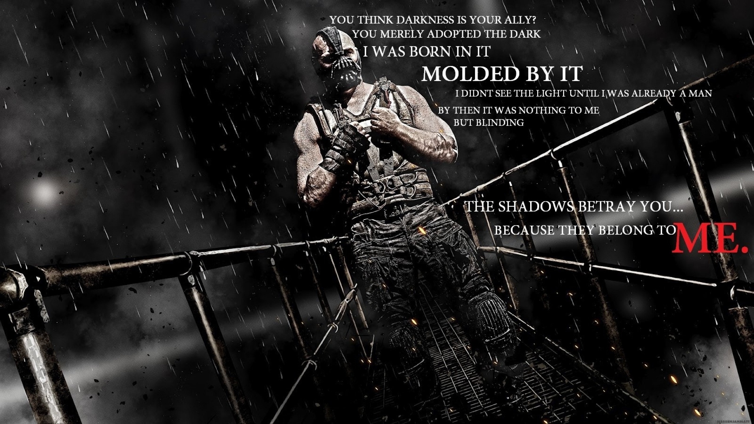 General 2560x1440 anime movies The Dark Knight Rises Bane Tom Hardy typography quote Dark Knight Trilogy Batman villains muscles muscular digital art text