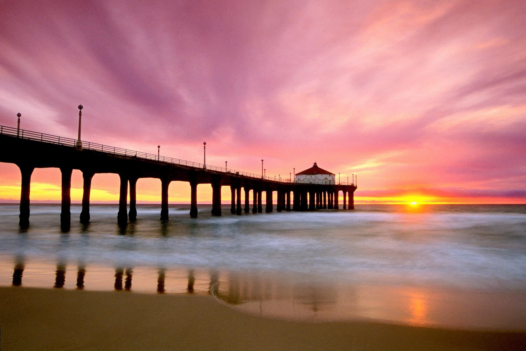 General 1999x1333 pier sea landscape purple sky beach pink pink clouds sky sunlight