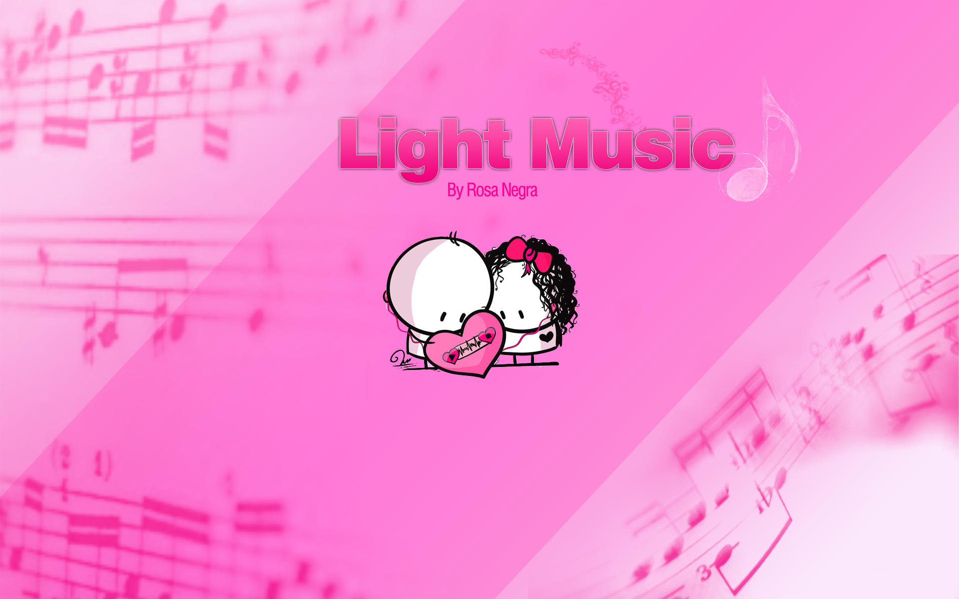 General 1920x1200 music heart (design) artwork musical notes pink background