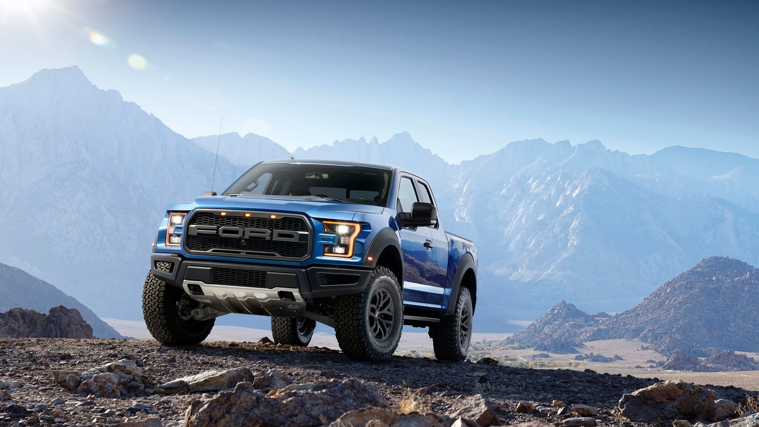 General 2560x1440 Ford car vehicle outdoors mountains blue cars Ford Raptor pickup trucks American cars