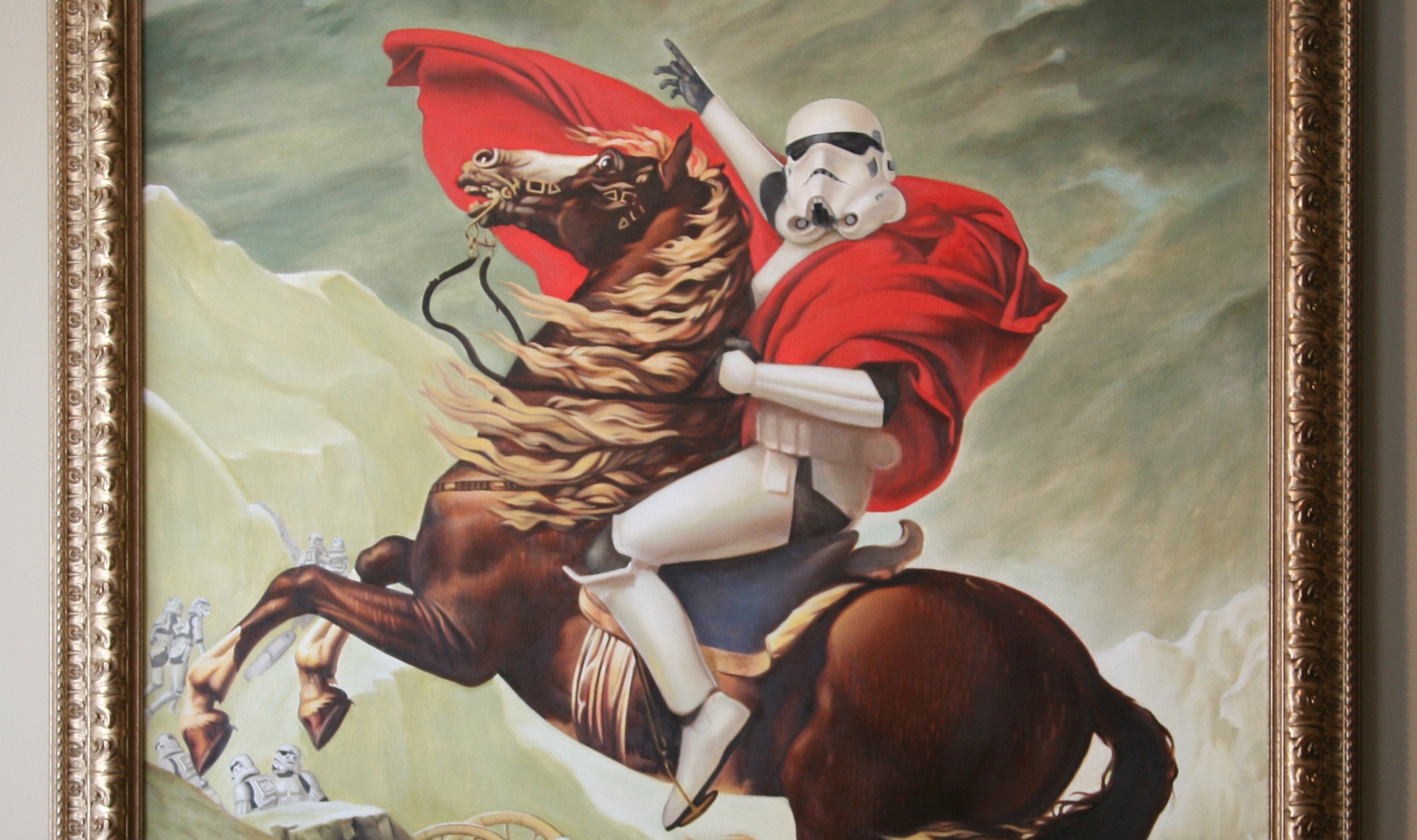 General 2376x1409 Star Wars humor artwork Imperial Stormtrooper stormtrooper animals horse movie characters