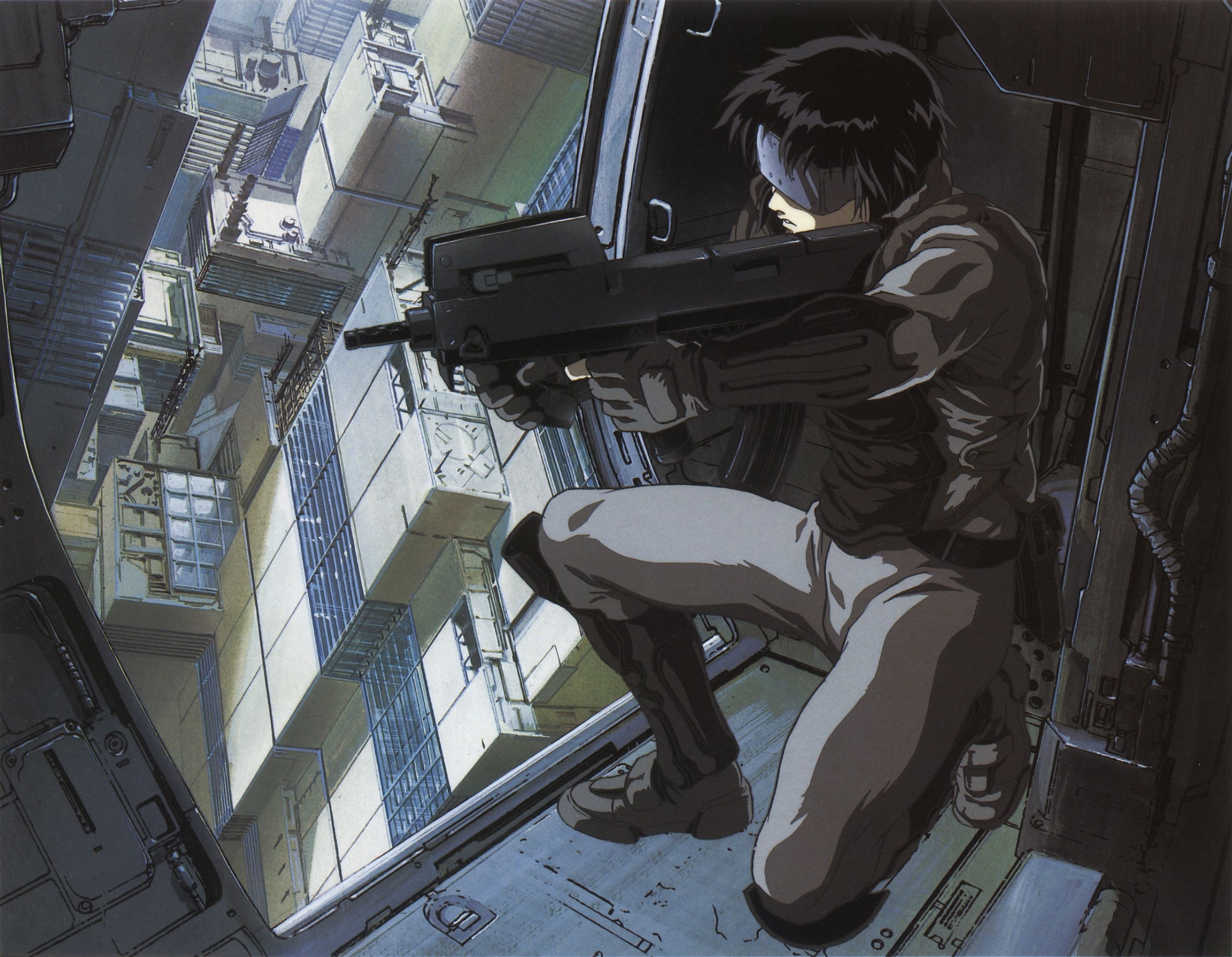 Anime 2861x2221 cyberpunk futuristic Ghost in the Shell anime weapon