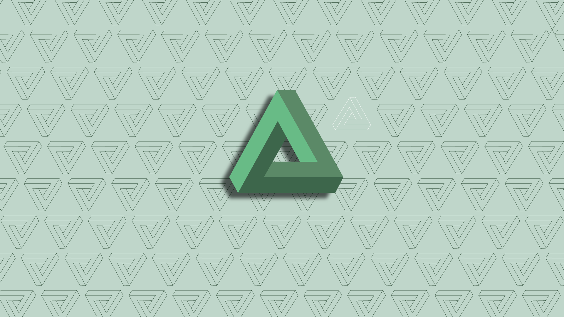 General 1920x1080 geometry Penrose triangle abstract minimalism green geometric figures