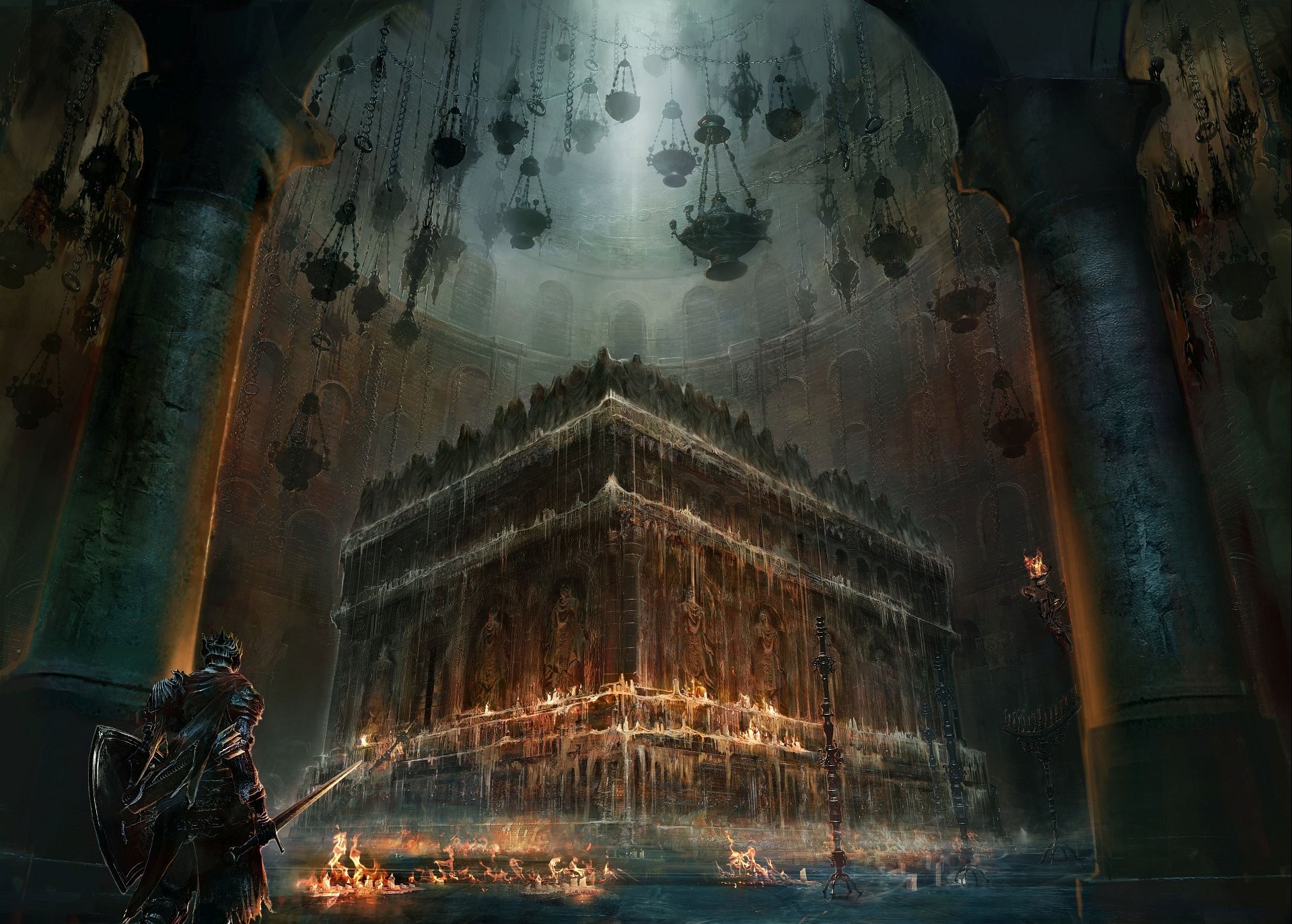 General 1920x1373 Gothic knight tomb video games Dark Souls III video game art fantasy art