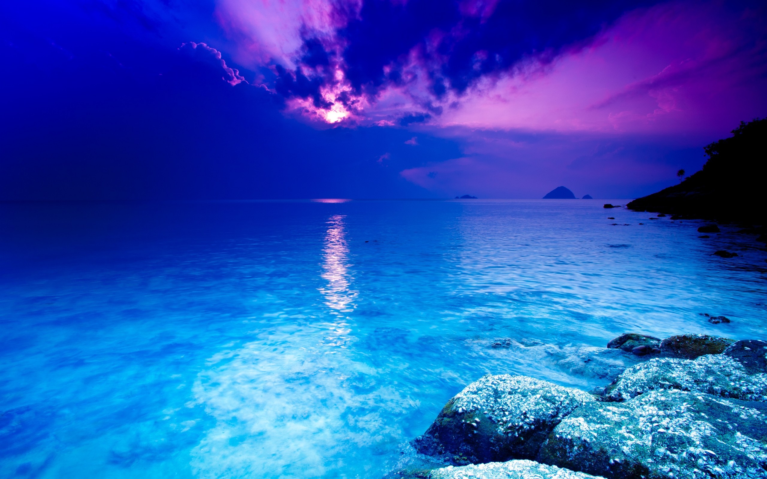 General 2560x1600 nature landscape water sea clouds low light