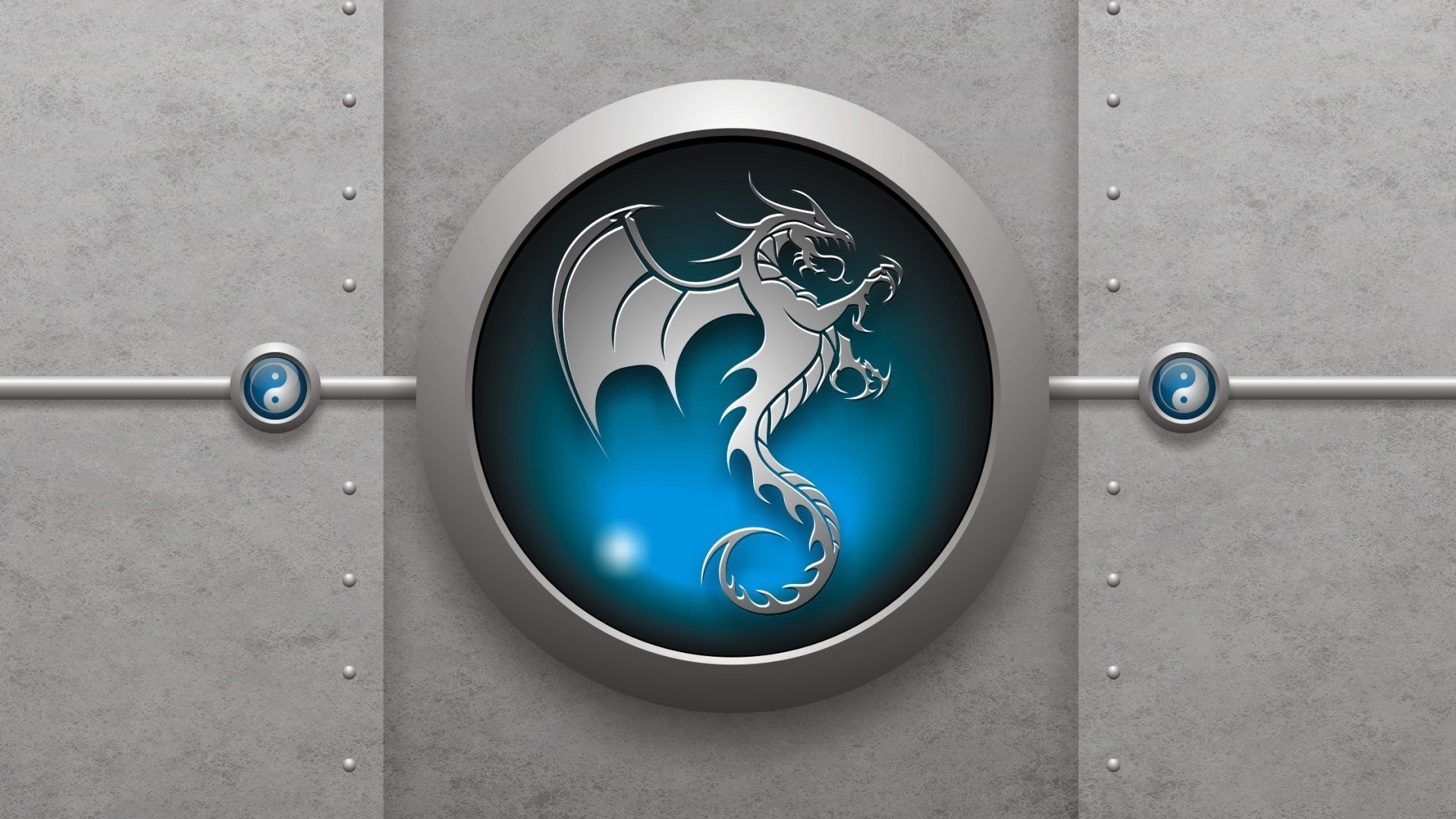 General 1920x1080 dragon digital art Yin and Yang CGI artwork