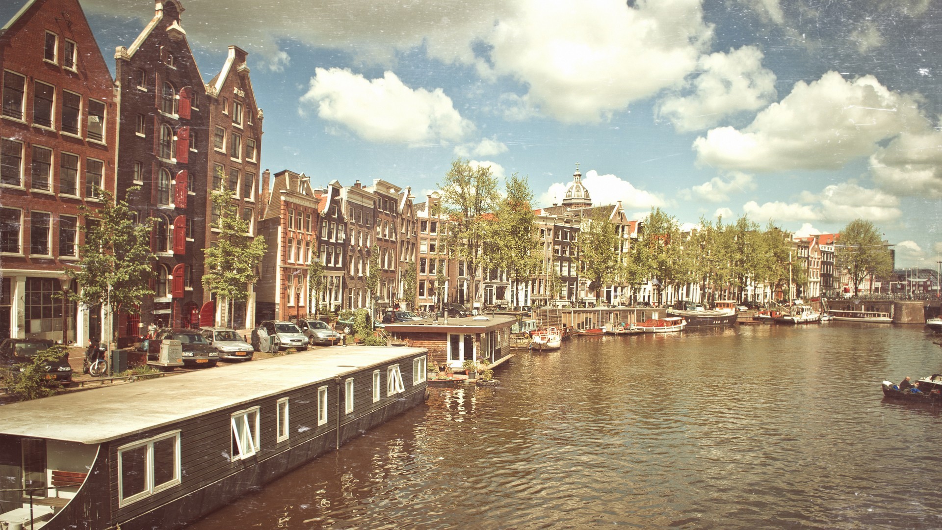 General 1920x1080 cityscape city building river Amsterdam water sky Netherlands
