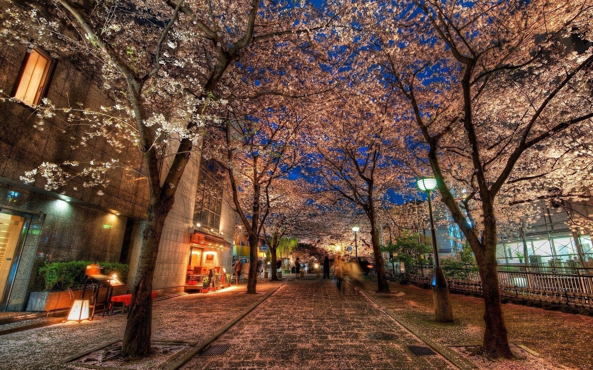 General 1920x1200 city cityscape trees Kyoto noise Japan urban city lights Asia HDR