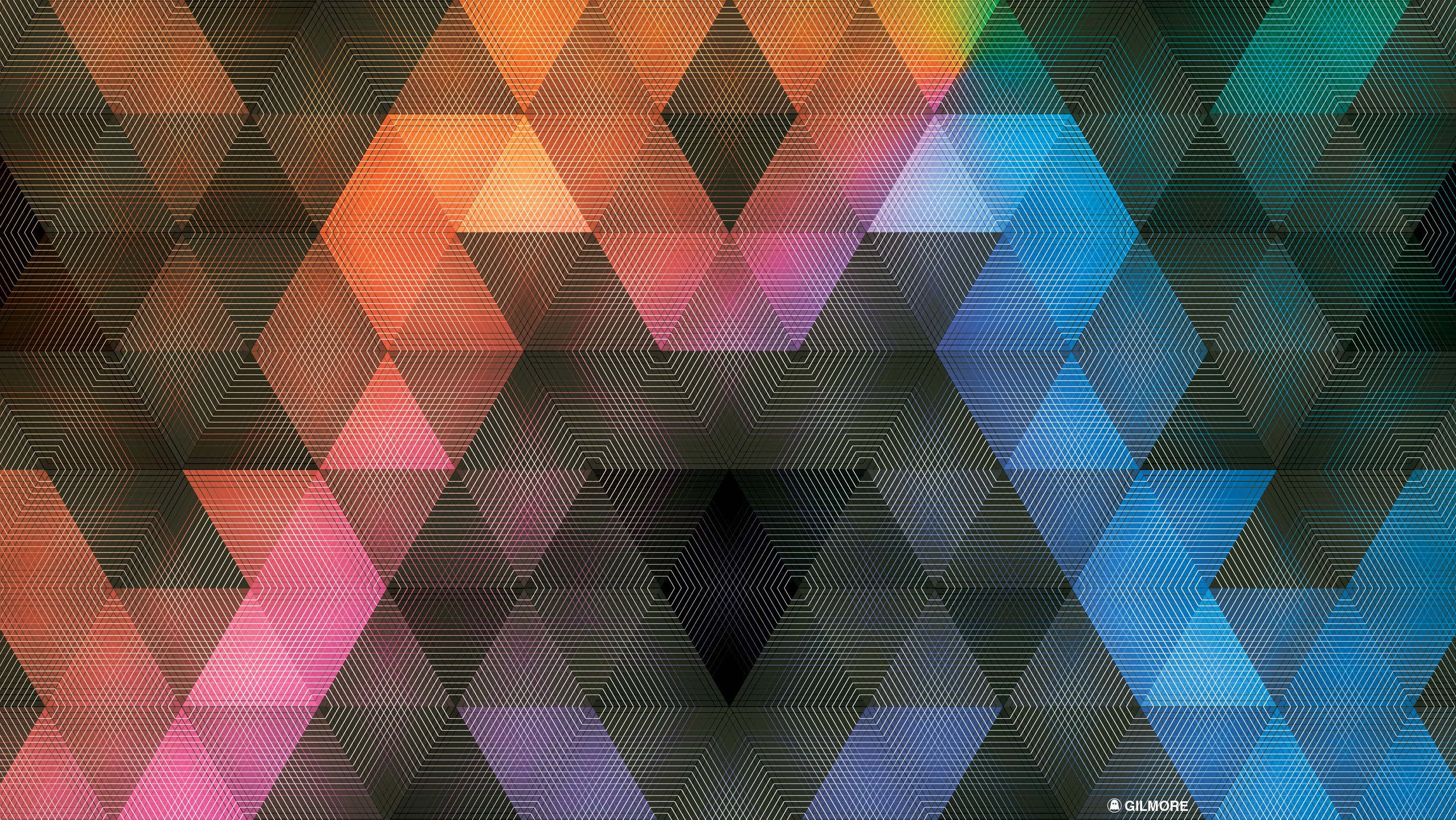 General 2556x1440 abstract pattern Andy Gilmore geometry colorful geometric figures texture digital art