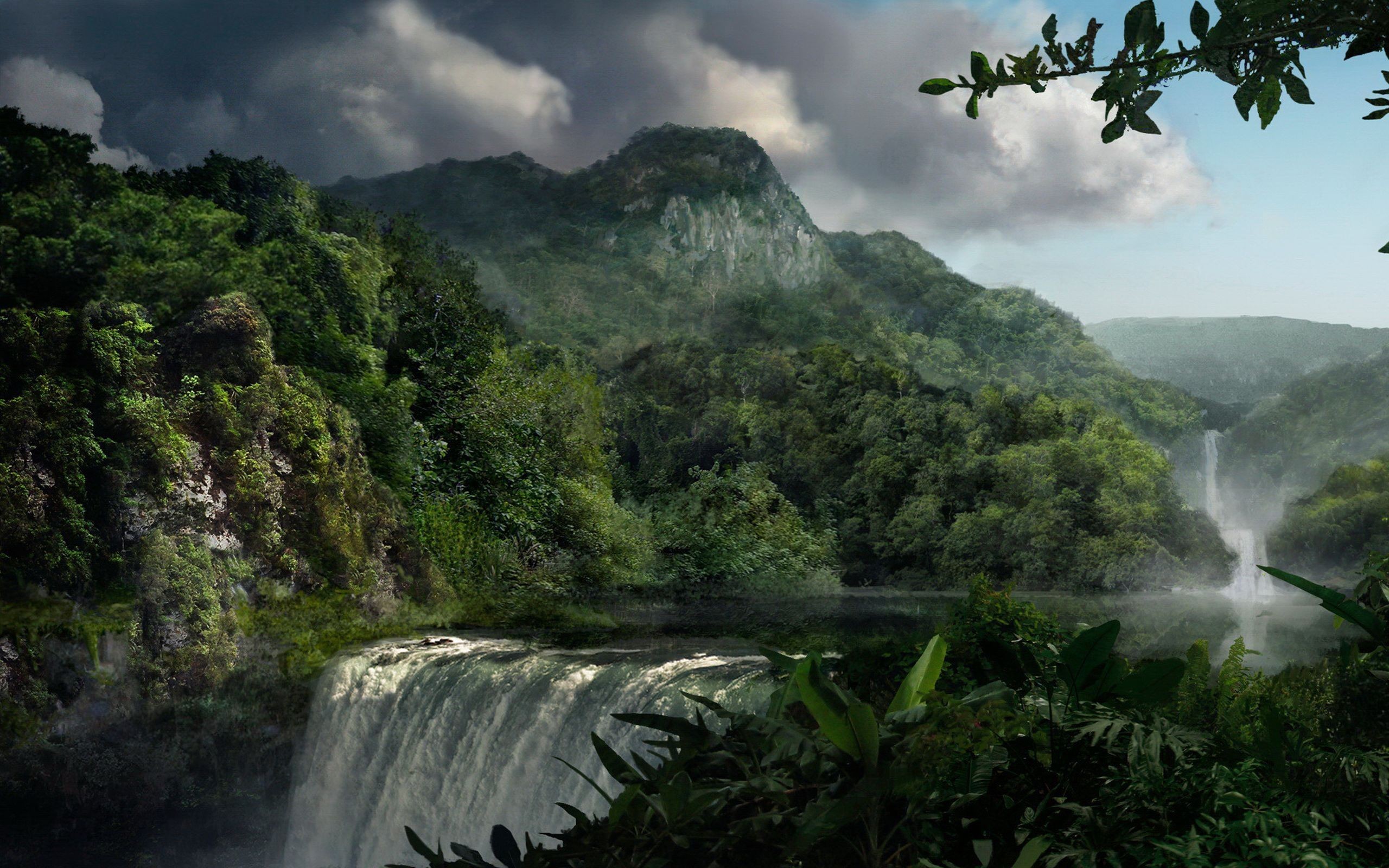 General 2560x1600 waterfall mountains landscape nature river forest