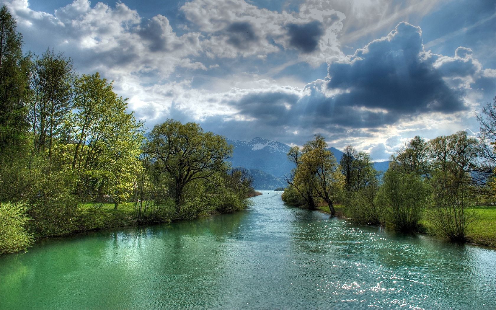 General 1680x1050 landscape water river clouds trees sky outdoors plants