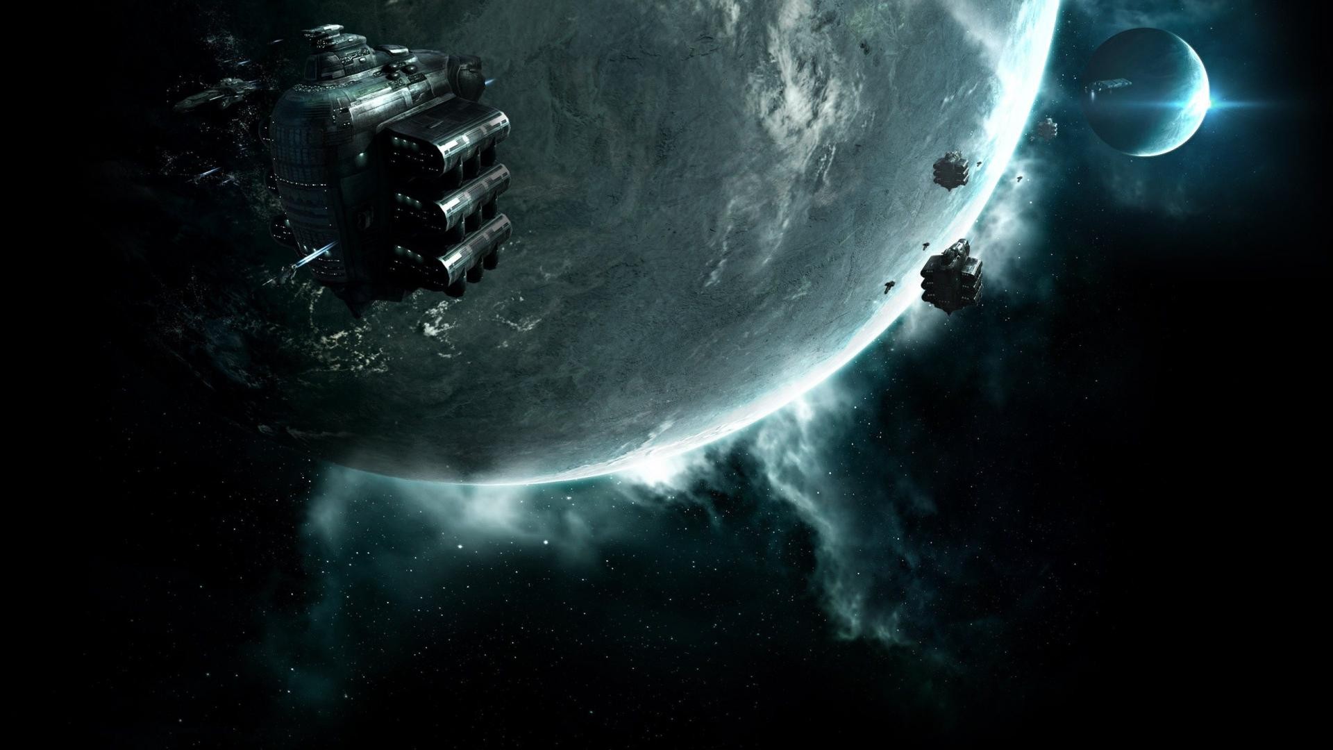 General 1920x1080 CGI space planet Moon galaxy spaceship science fiction EVE Online Gallente PC gaming