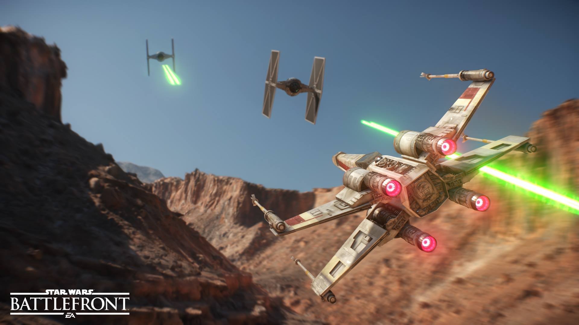 General 1920x1080 Star Wars Star Wars: Battlefront X-wing TIE Fighter Tatooine dogfight video games PC gaming video game art battle science fiction Star Wars Ships Electronic Arts EA DICE