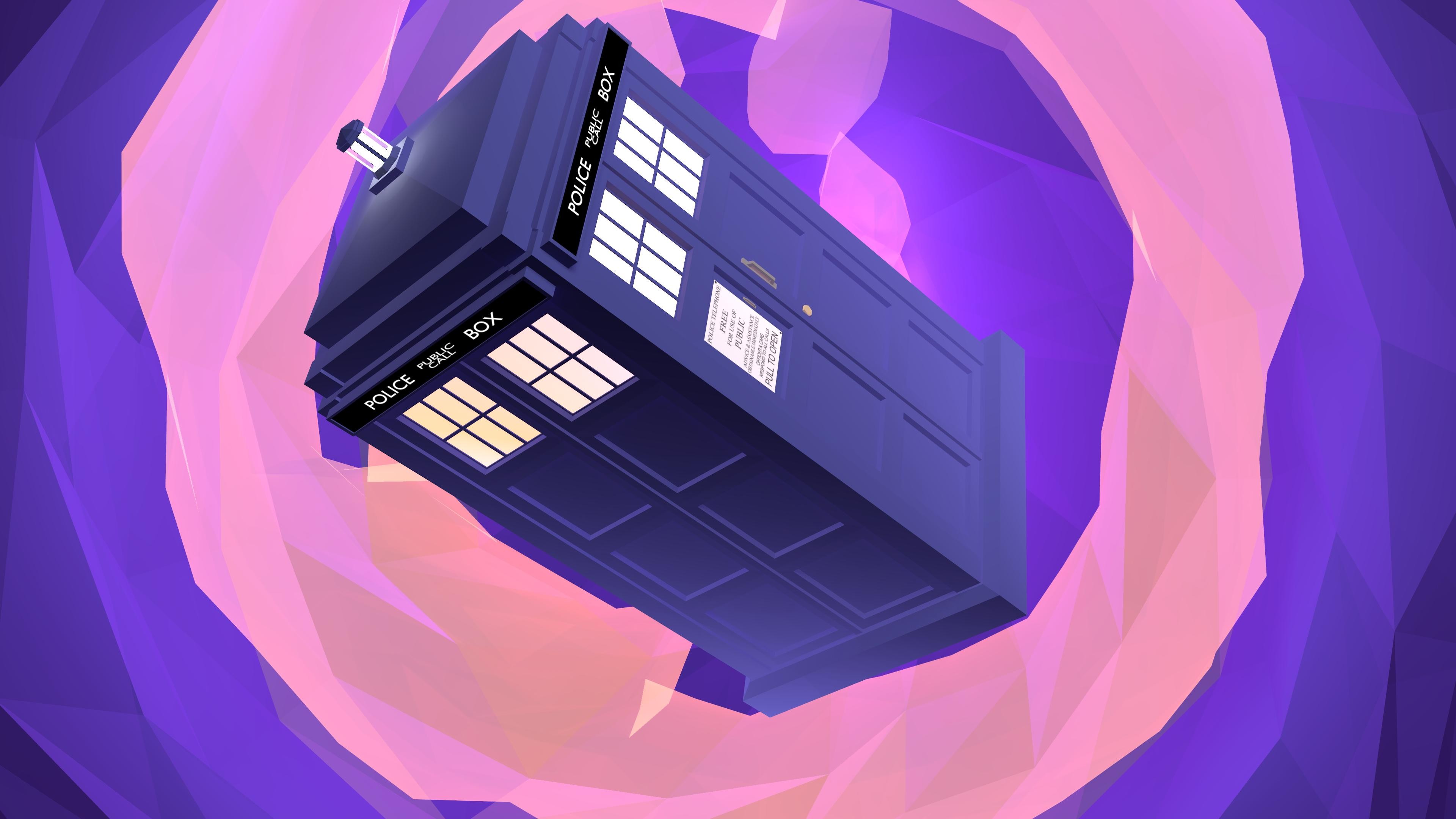 General 3840x2160 Doctor Who TARDIS artwork digital art purple TV series science fiction