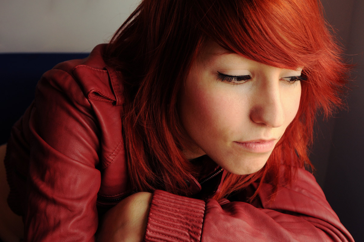 People 1200x797 redhead women face Suicide Girls Jane Doe Suicide retouching looking away red jackets women indoors indoors dyed hair model