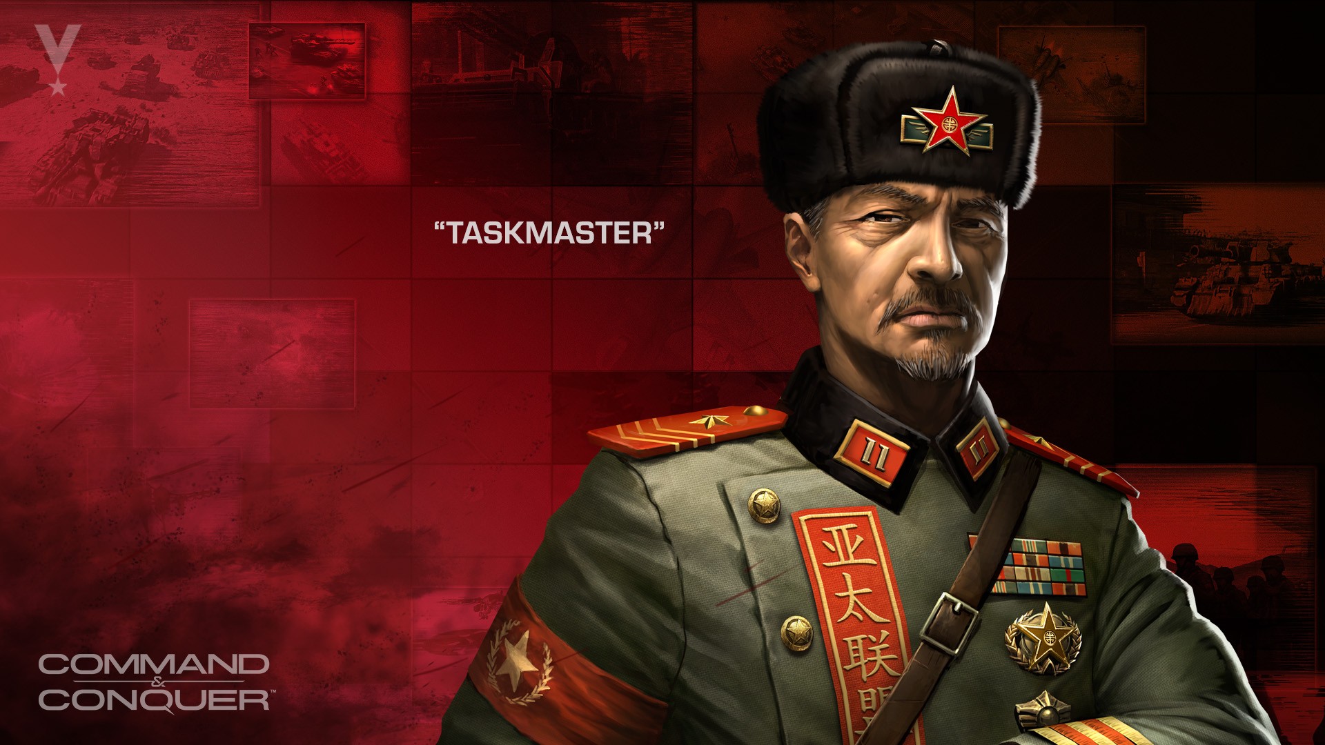 General 1920x1080 video games Command & Conquer PC gaming uniform video game men red background