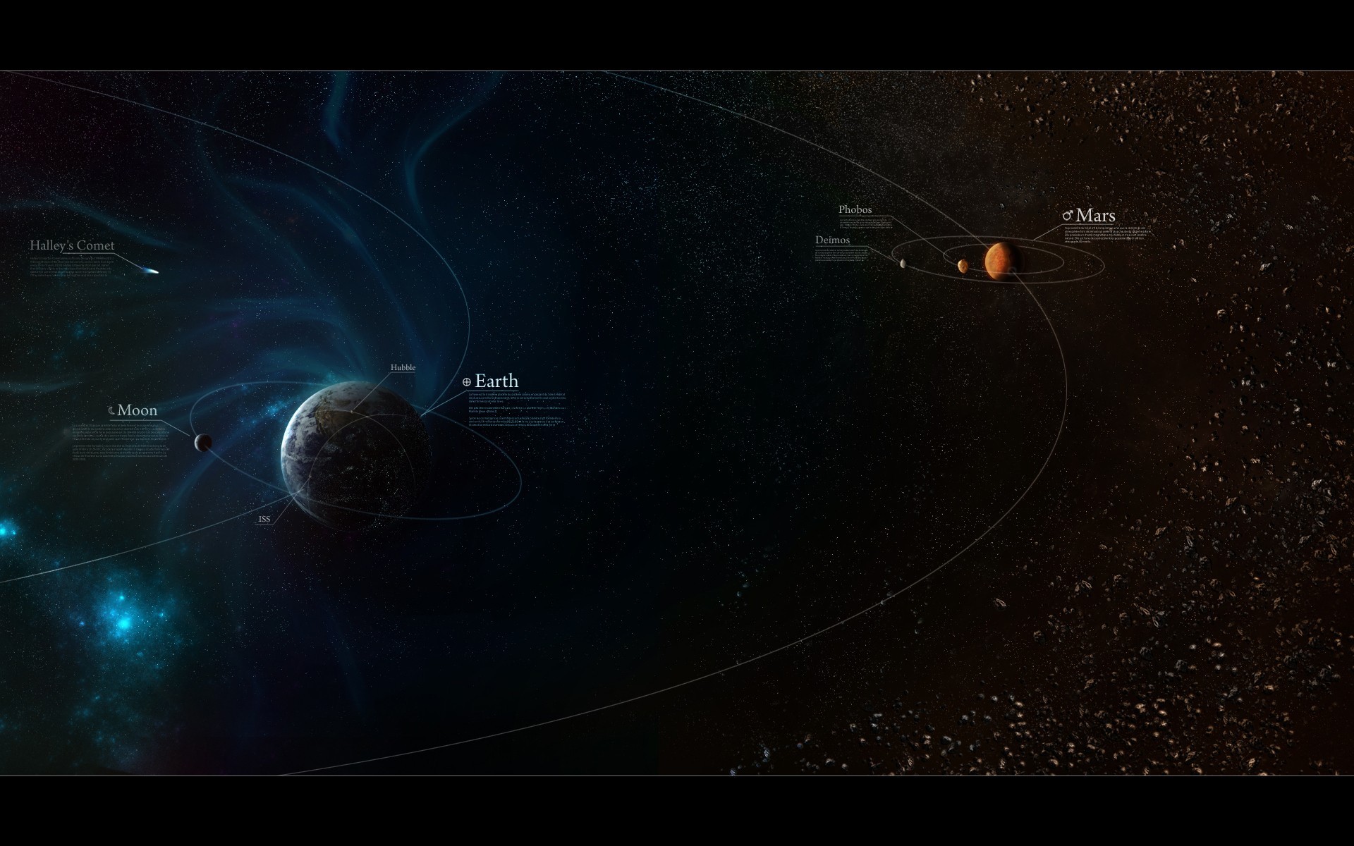 General 1920x1200 Solar System Earth Mars space comet infographics planet astronomy