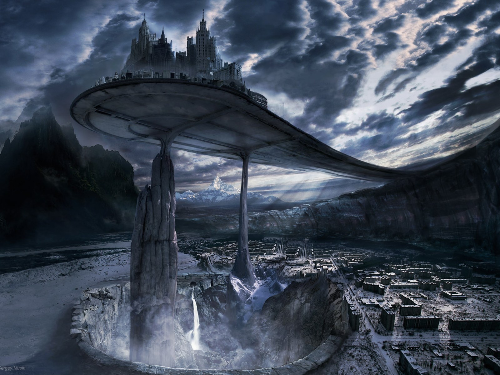 General 1600x1200 digital art science fiction futuristic artwork sky clouds CGI