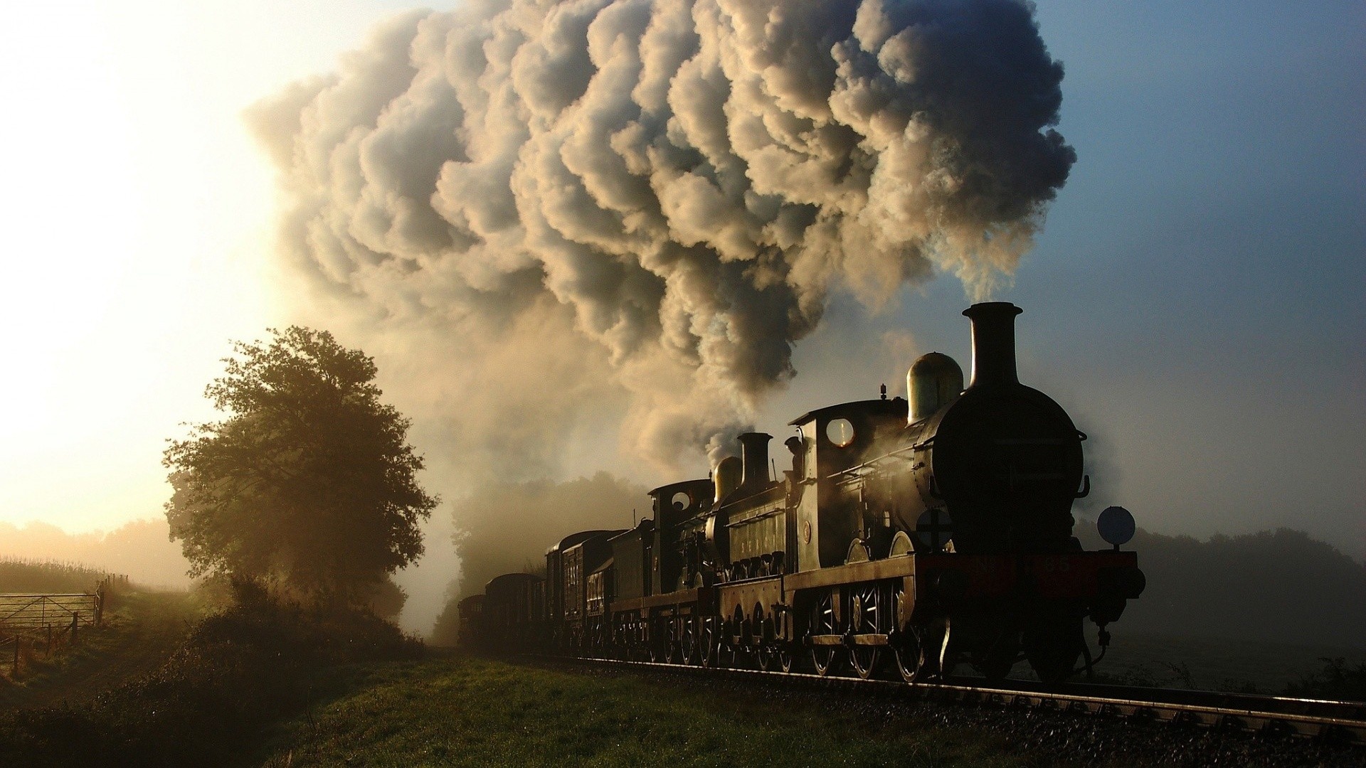 General 1920x1080 train railway steam locomotive smoke trees vehicle Steam Train locomotive