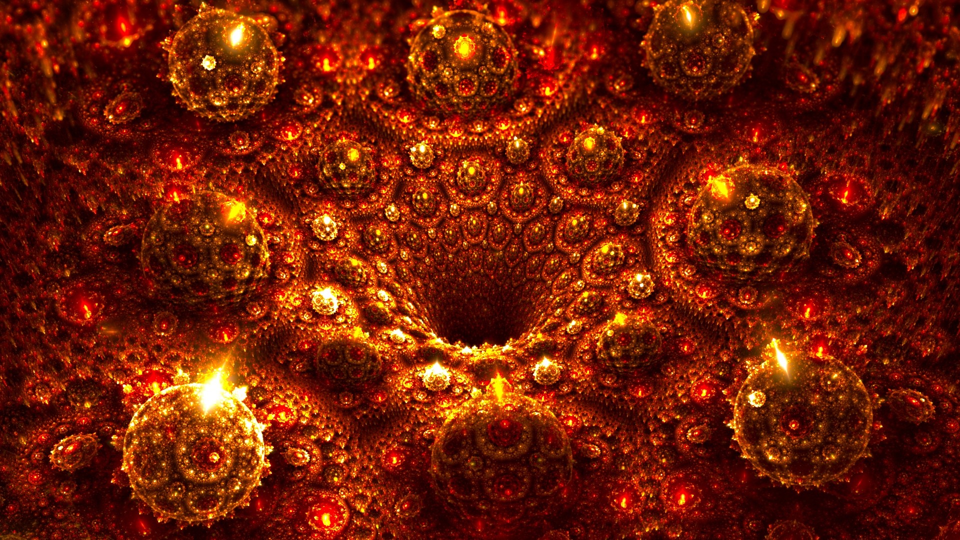 General 1920x1080 fractal abstract red texture CGI digital art