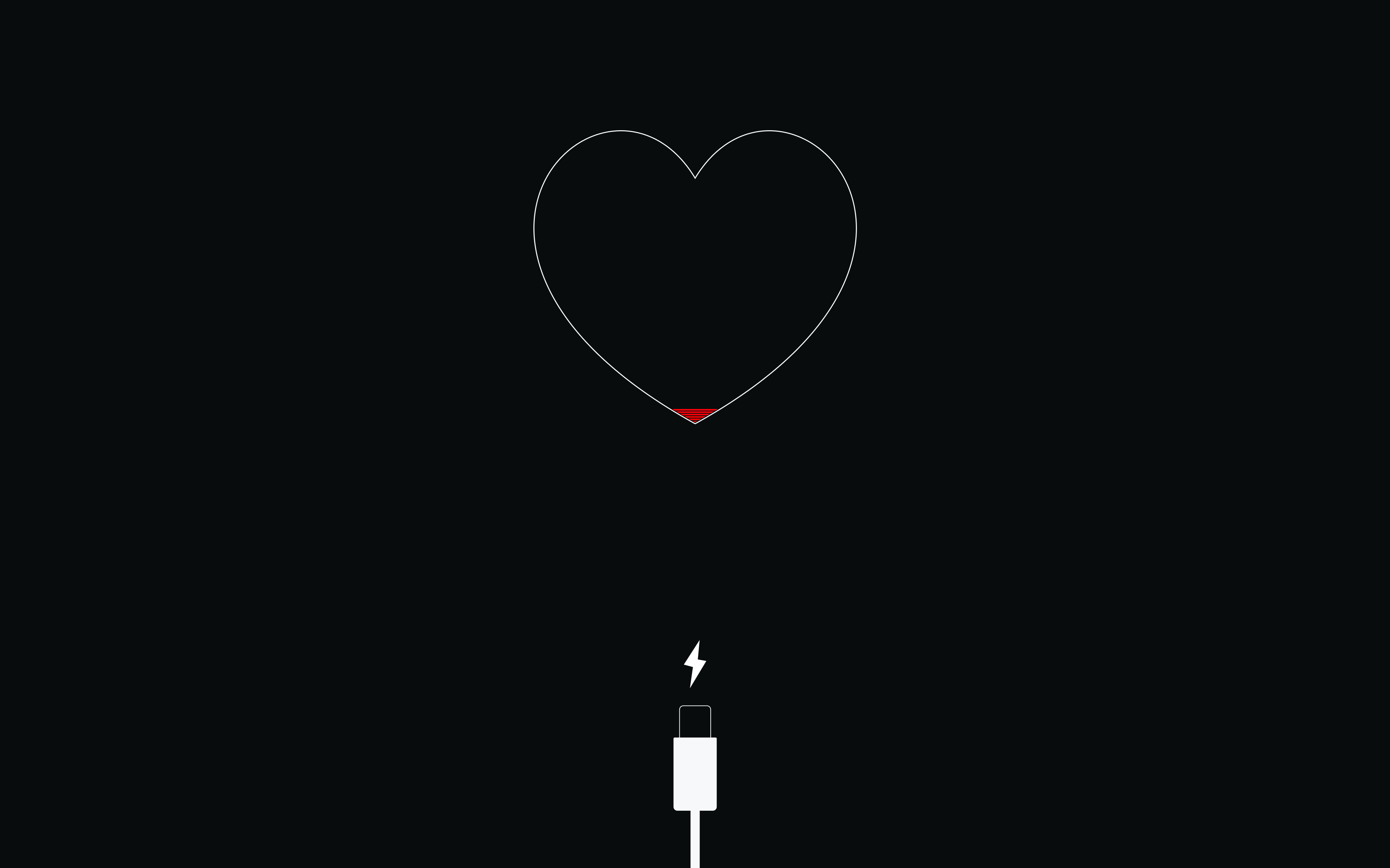 General 4000x2500 lightning artwork heart (design) minimalism digital art black background USB simple background loading