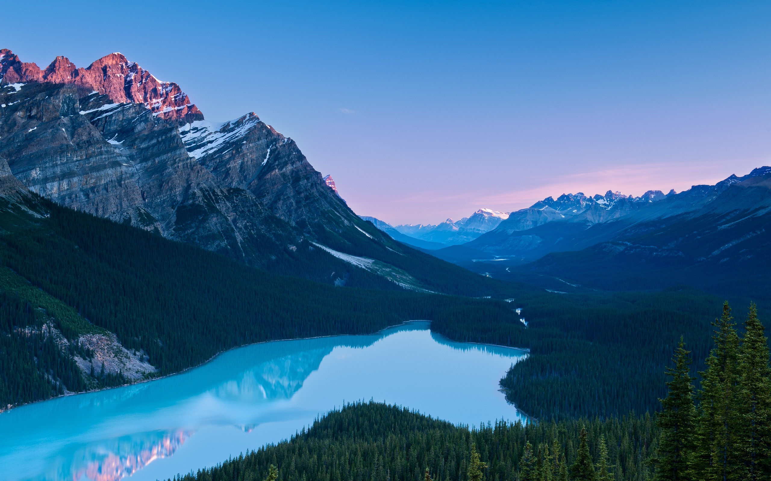 General 2560x1600 landscape Canada mountains nature lake forest Banff National Park Peyto Lake