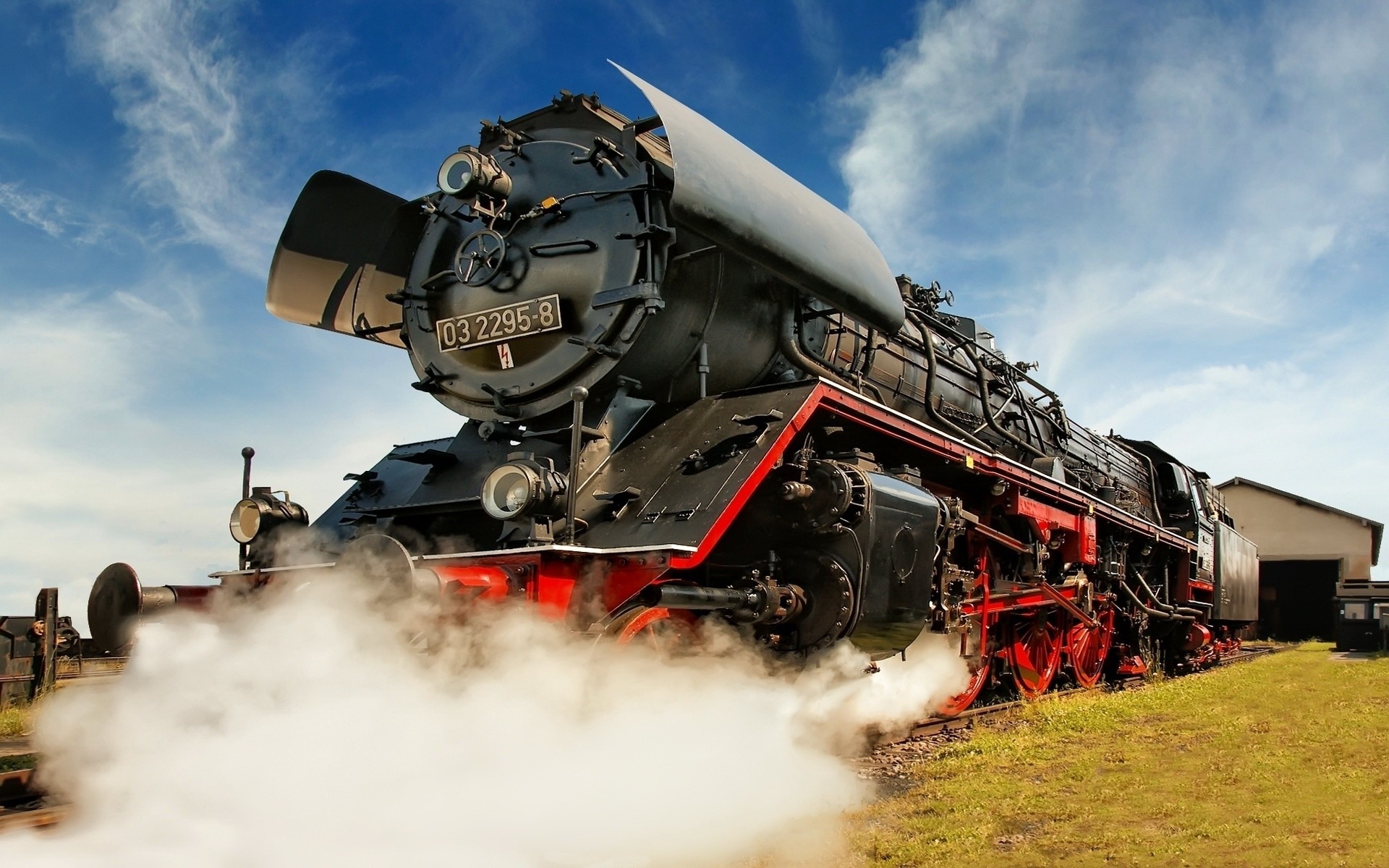 General 1920x1200 train vehicle smoke locomotive numbers steam locomotive