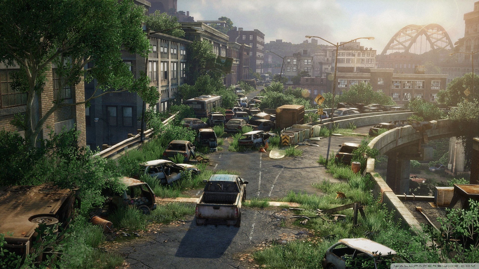 General 1920x1080 The Last of Us apocalyptic wreck ruins video games video game art vehicle cityscape