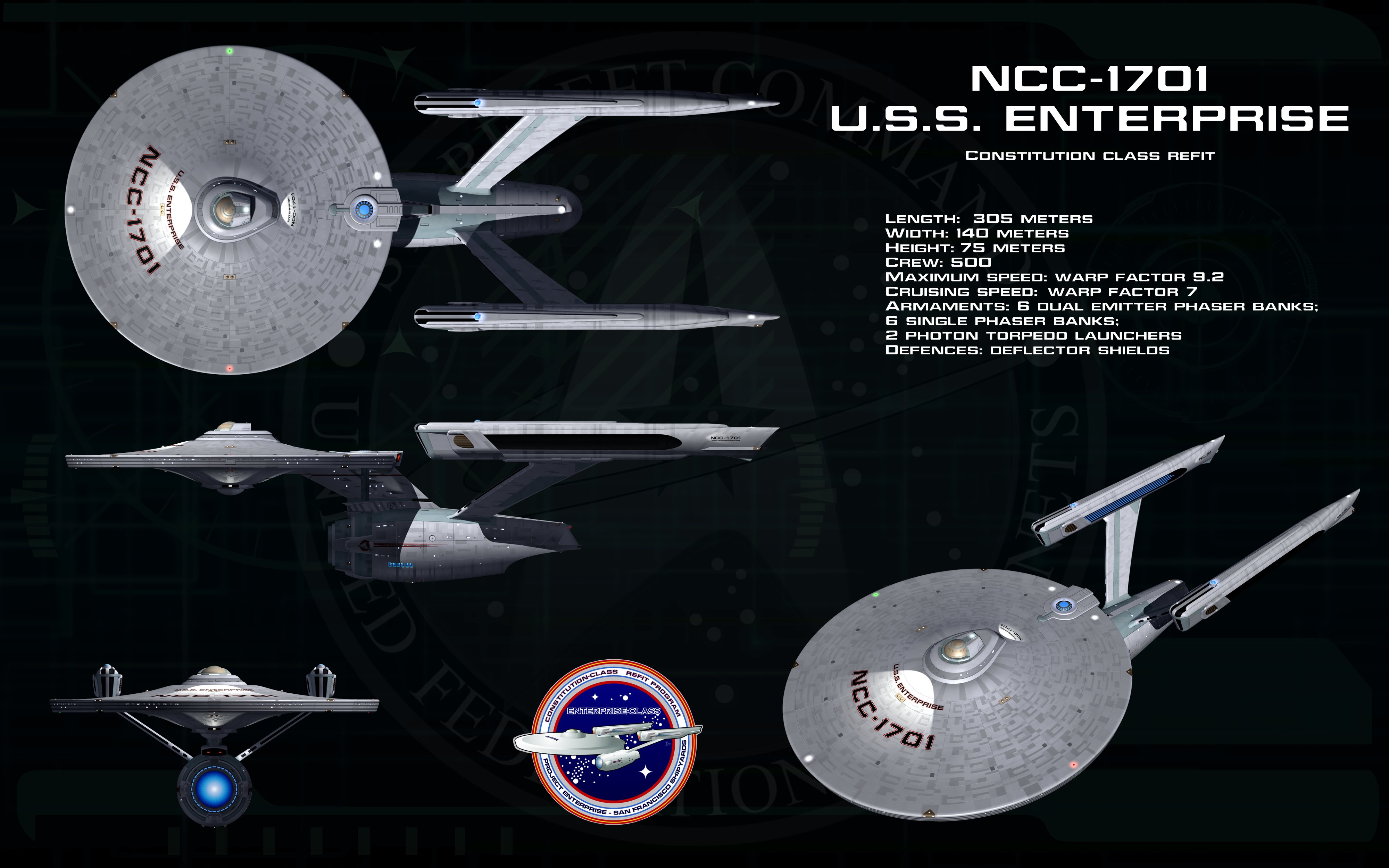 General 4000x2500 Star Trek USS Enterprise (spaceship) science fiction infographics USS Enterprise NCC-1701 Star Trek Ships vehicle spaceship TV series