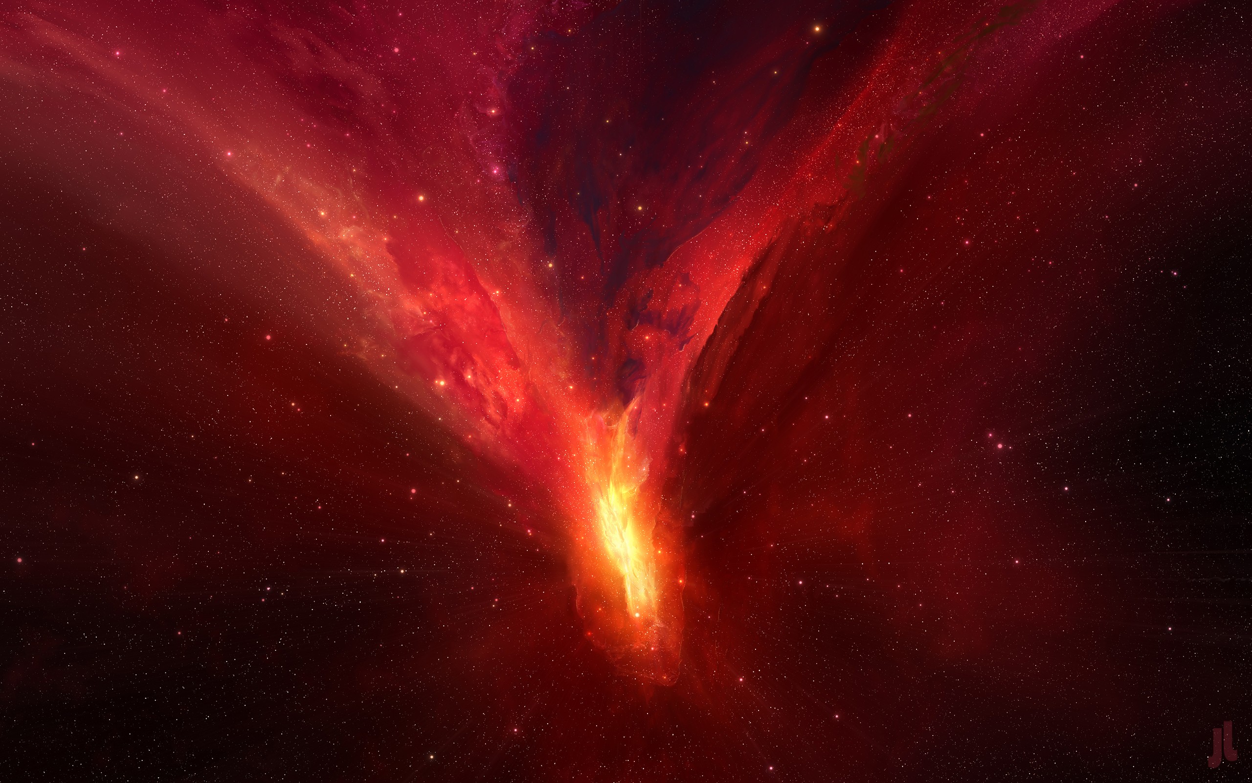 General 2560x1600 space art stars JoeyJazz nebula red space digital art