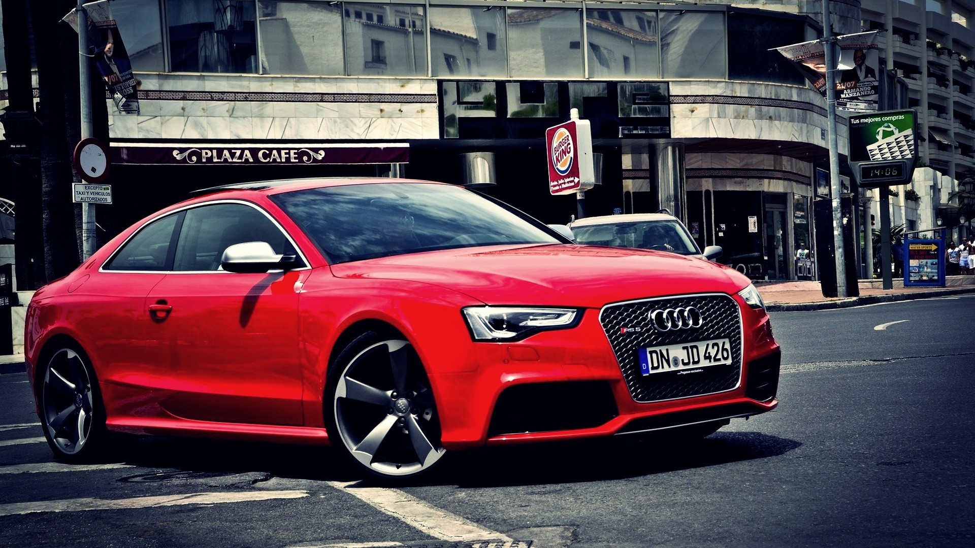 General 1920x1080 Audi Audi A5 car red cars vehicle numbers city German cars Volkswagen Group