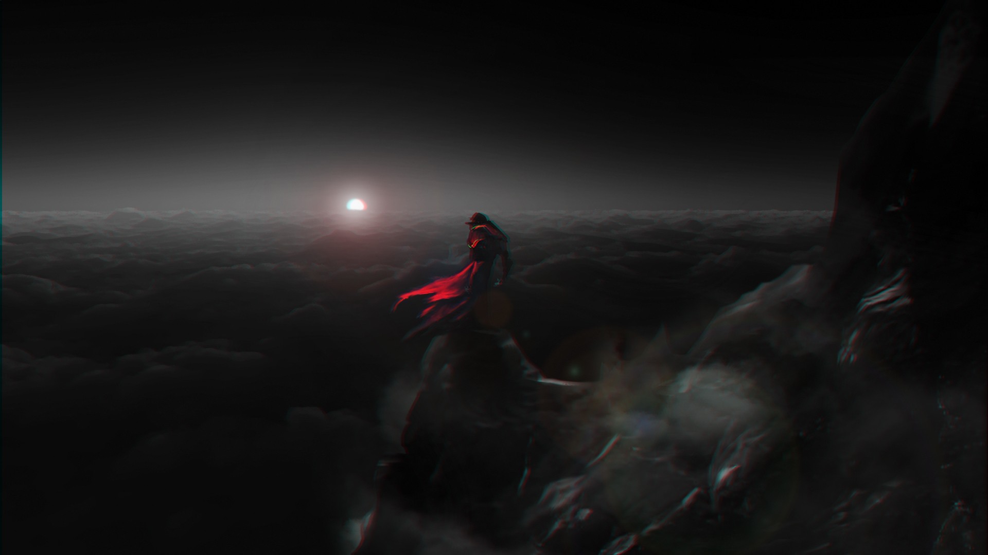 General 1920x1080 fantasy art Castlevania Dracula vampires clouds mountains effects Castlevania: Lords of Shadow
