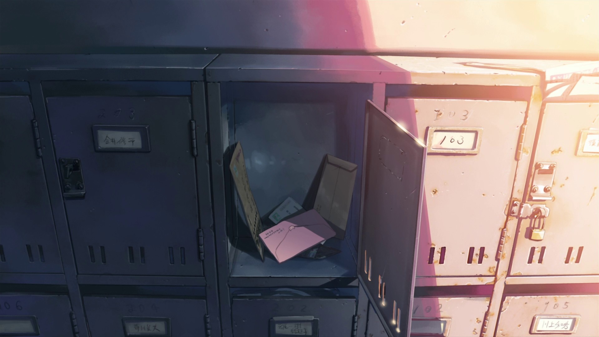 Anime 1920x1080 5 Centimeters Per Second anime Makoto Shinkai  lockers letter