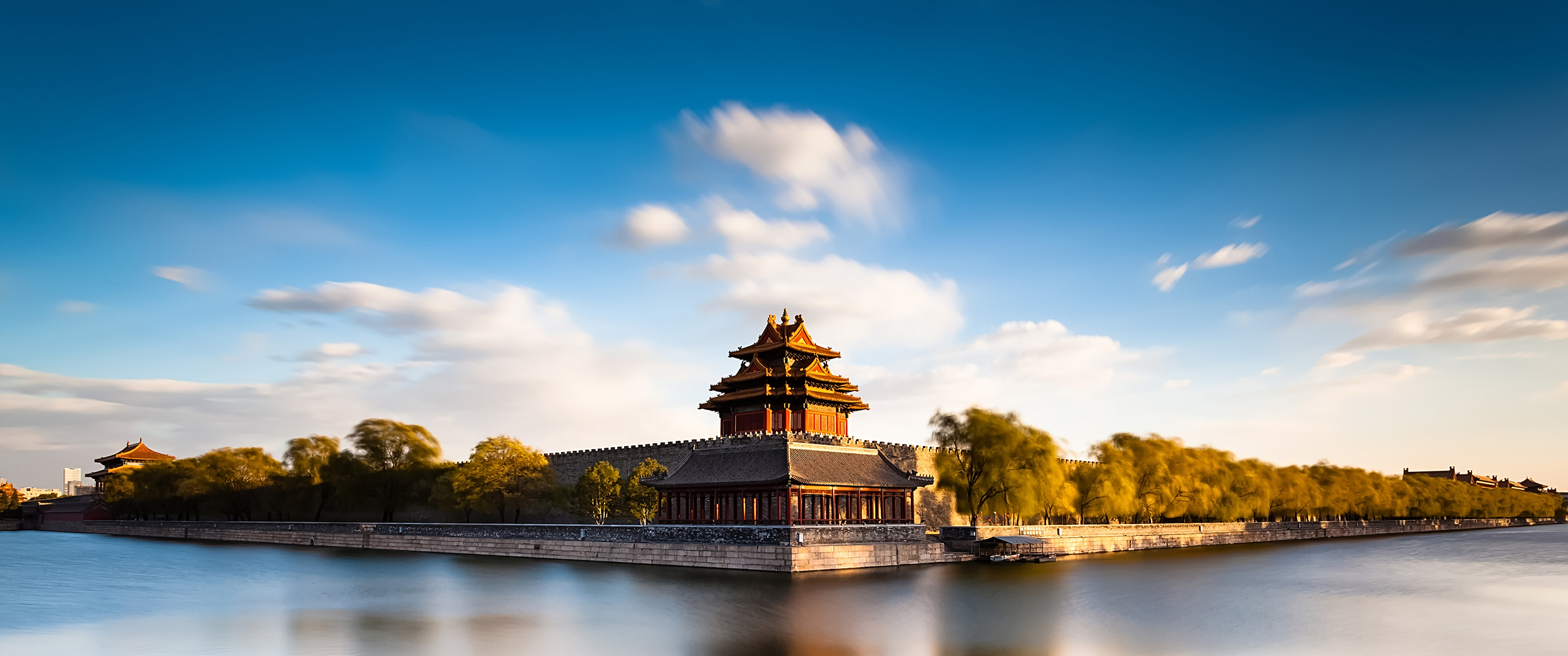 General 3440x1440 ultrawide China photography architecture Beijing Asia palace building reflection