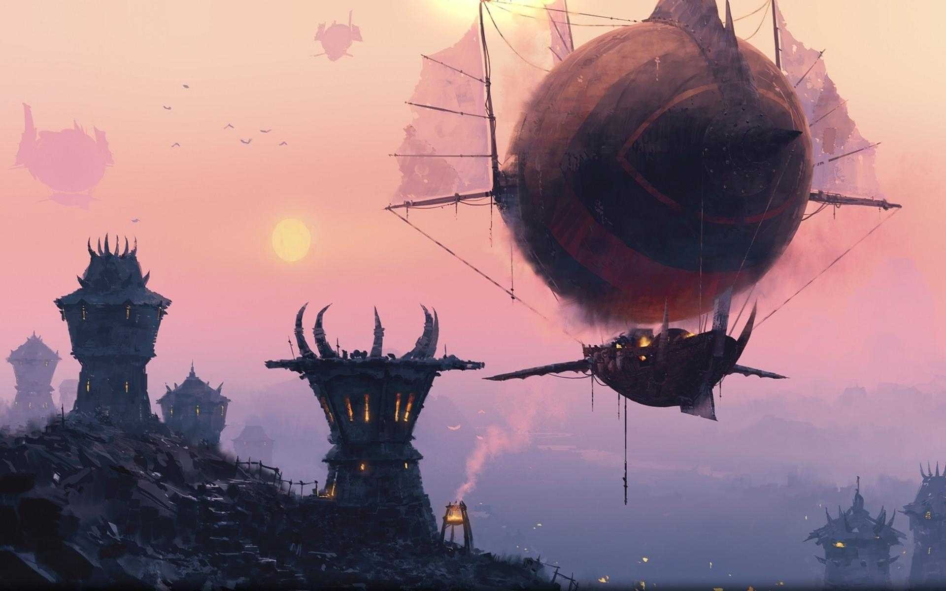 General 1920x1200 fantasy art World of Warcraft horde video games PC gaming airships vehicle