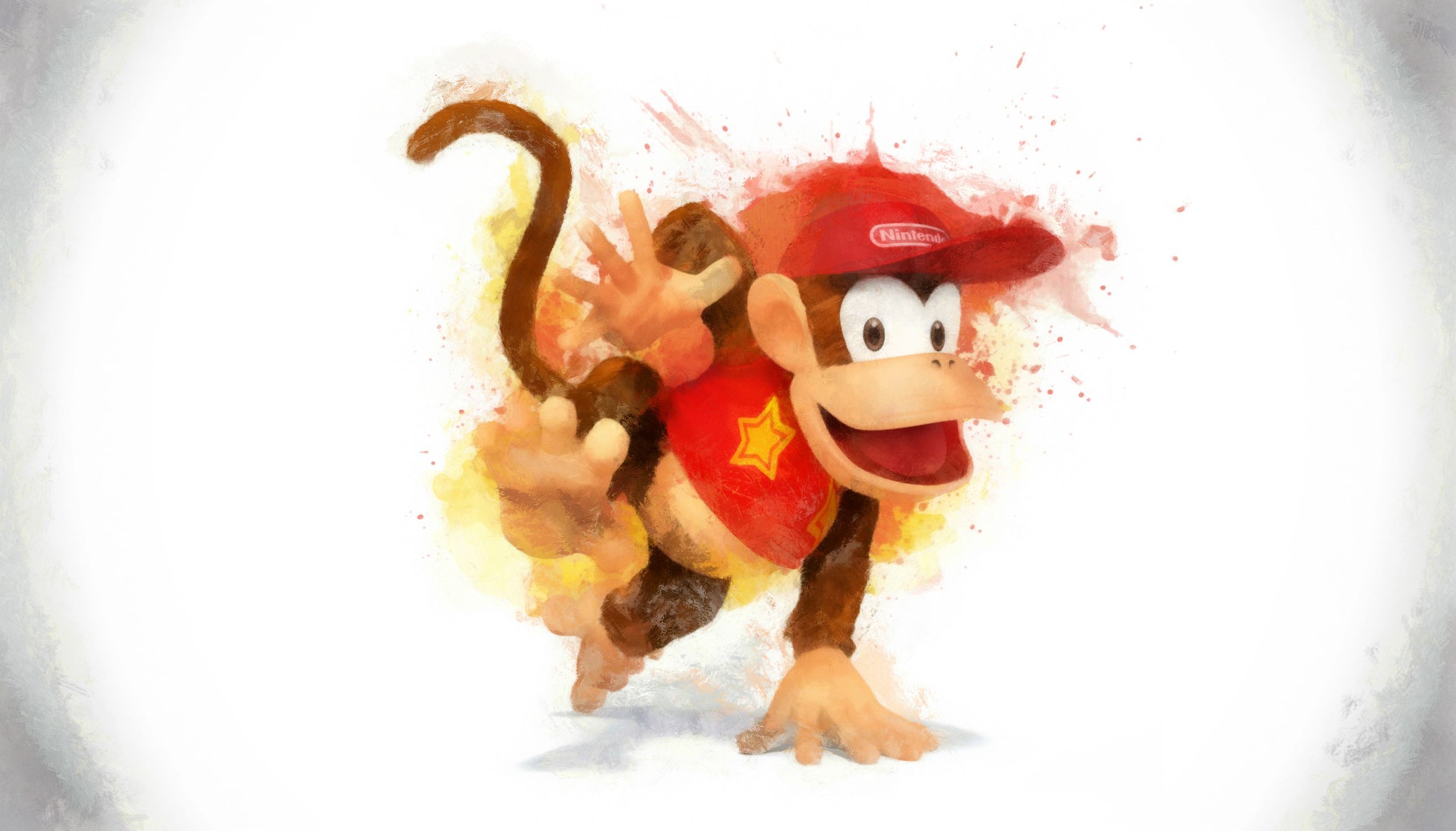General 2628x1500 Nintendo video games video game art Video Game Heroes Diddy Kong video game characters hat white background