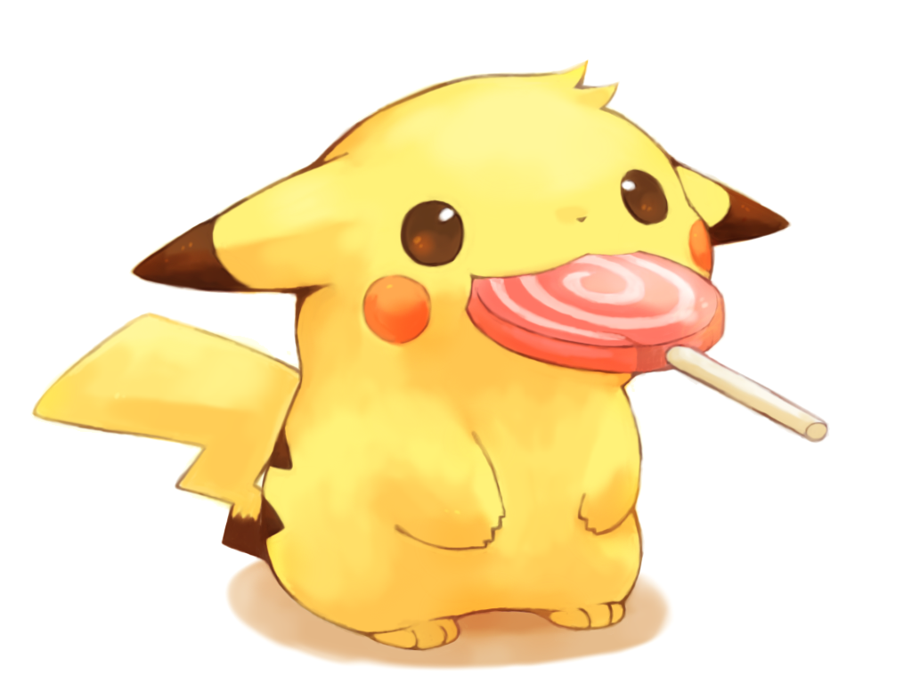 Anime 1024x768 Pokémon lollipop simple background anime food sweets white background Pikachu
