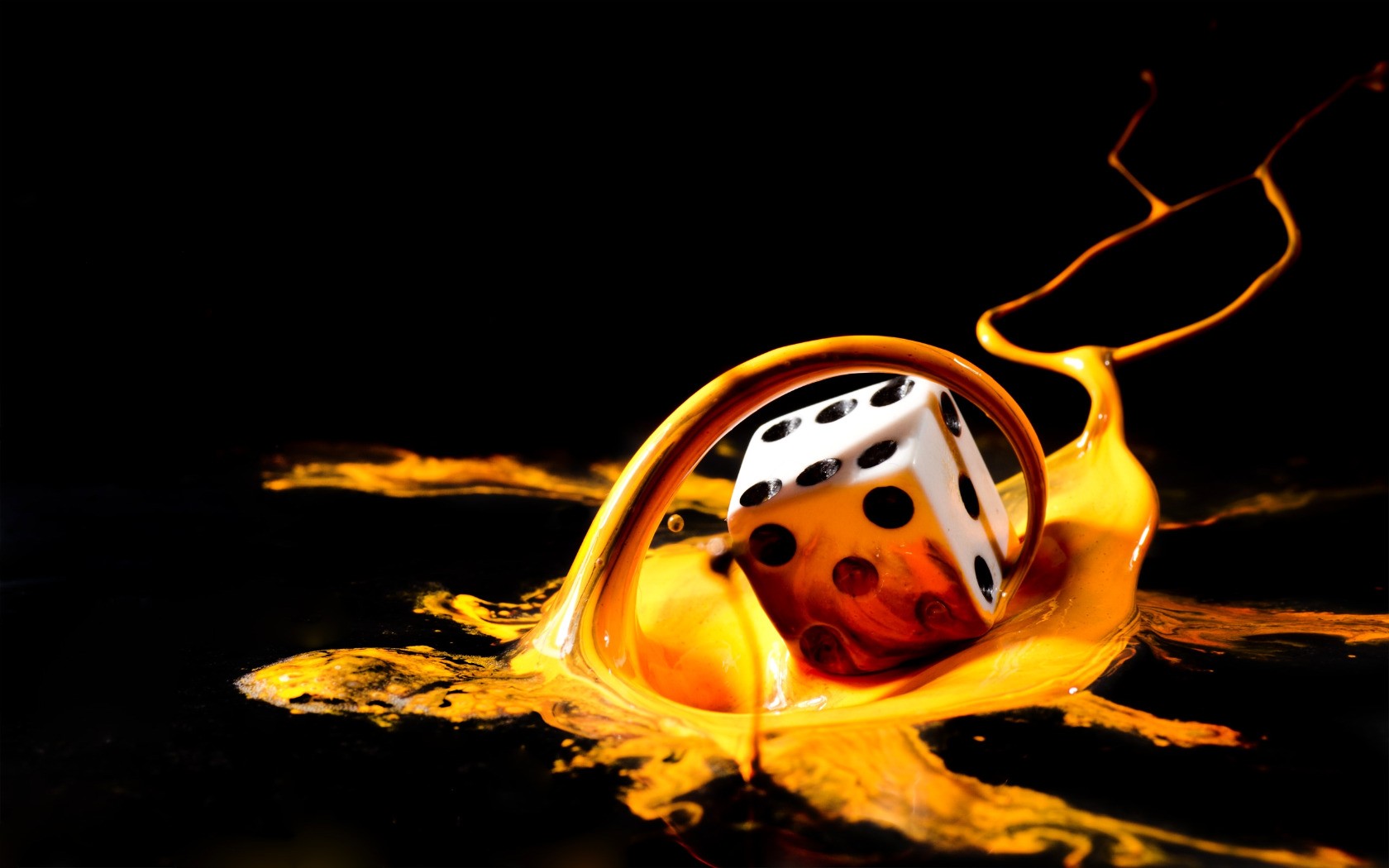 General 1680x1050 dice artwork simple background yellow black background