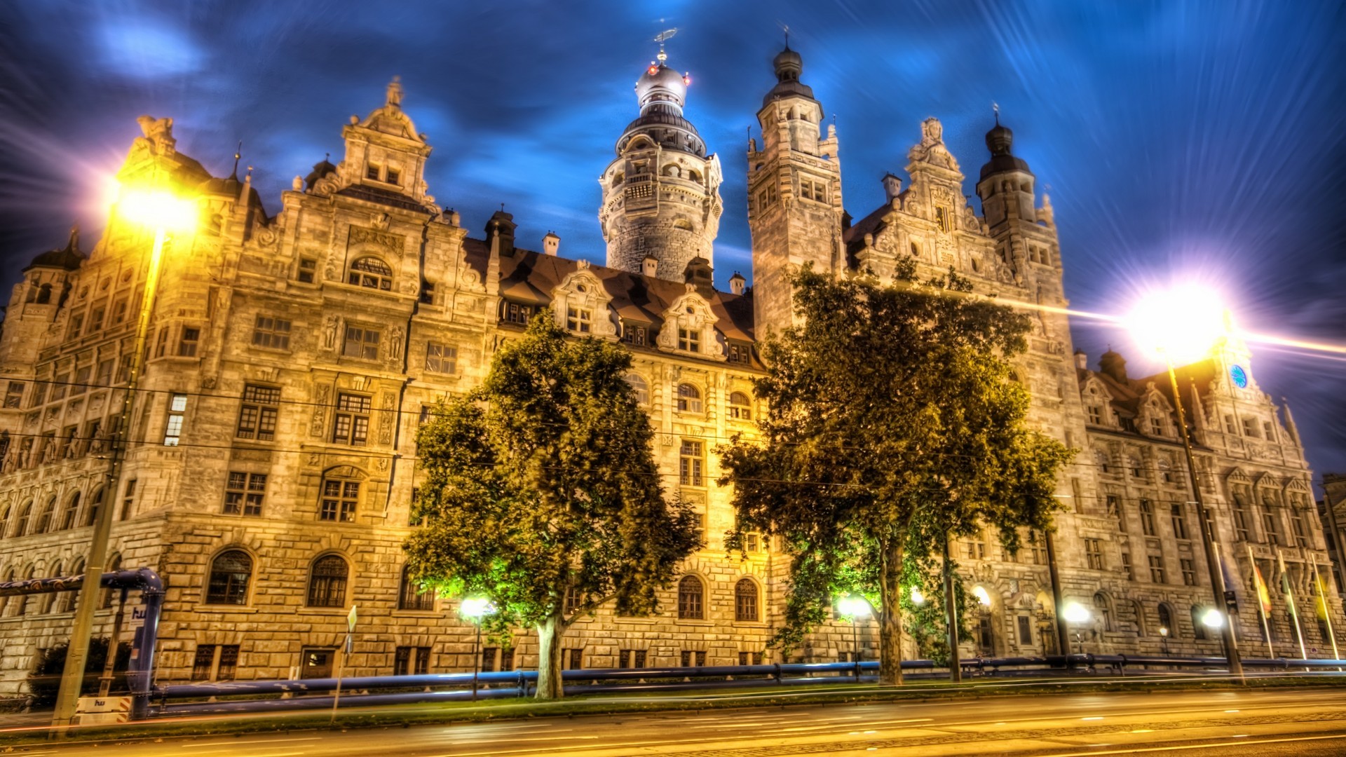 General 1920x1080 building HDR Leipzig city Germany architecture
