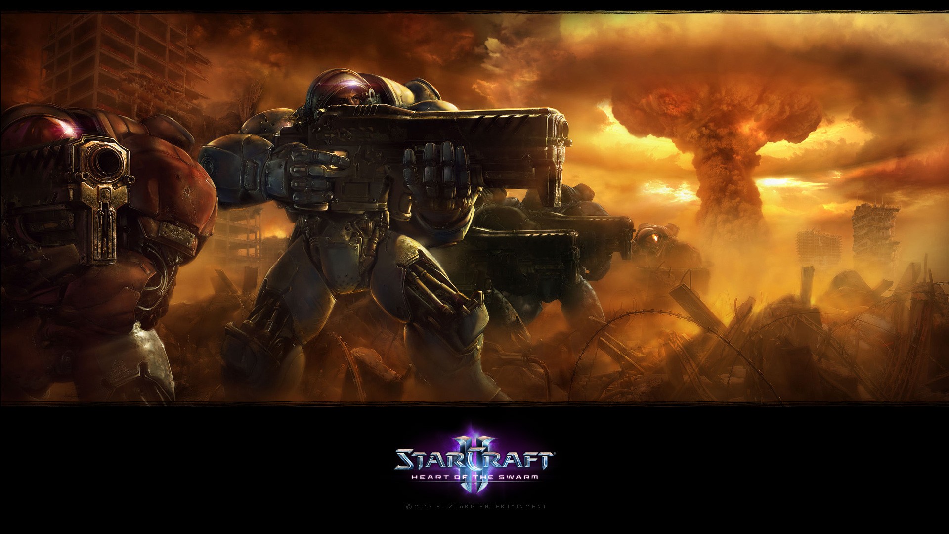 General 1920x1080 Starcraft II StarCraft II : Heart Of The Swarm PC gaming Blizzard Entertainment science fiction mushroom clouds