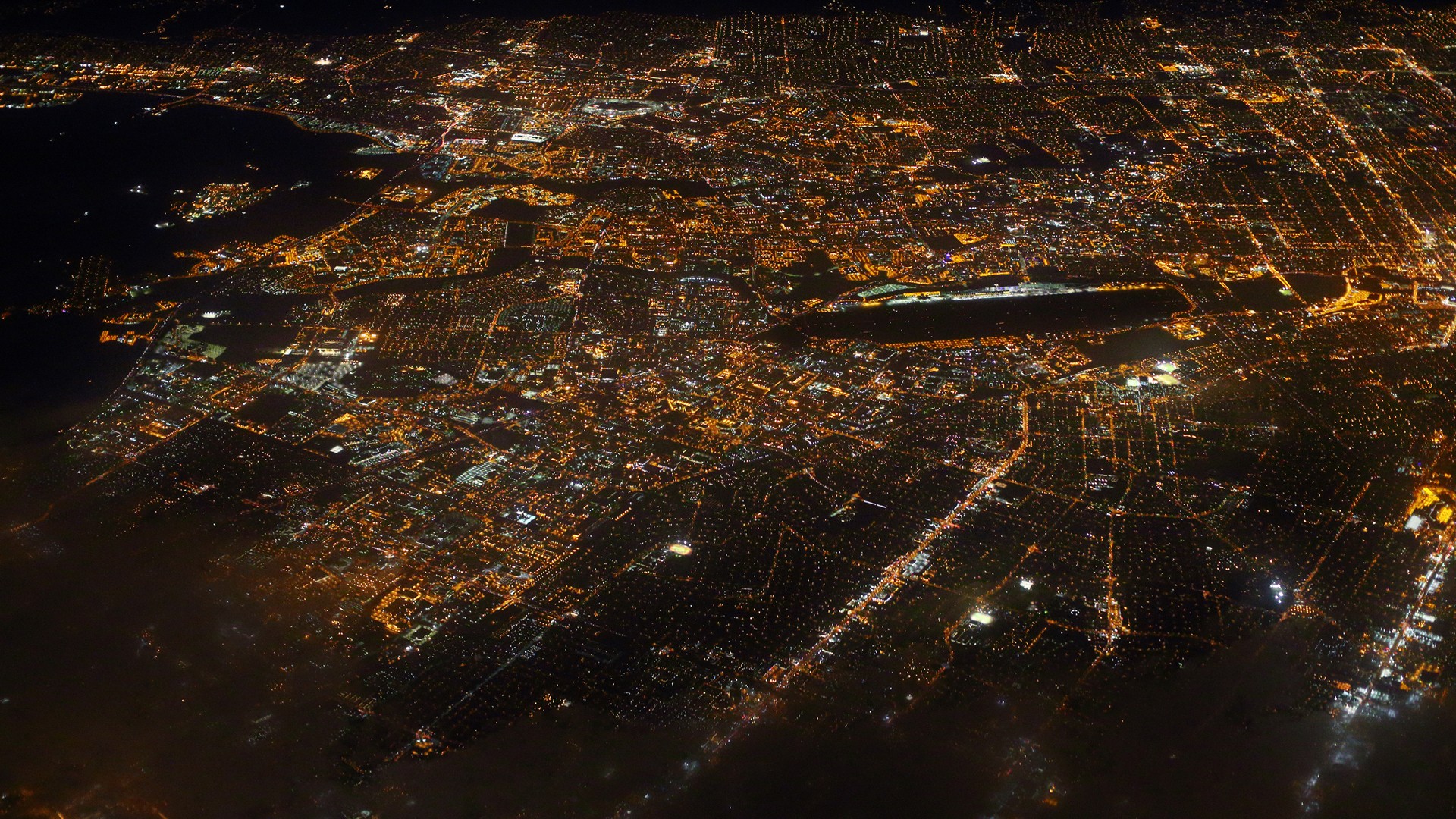 General 1920x1080 city night lights aerial view city lights
