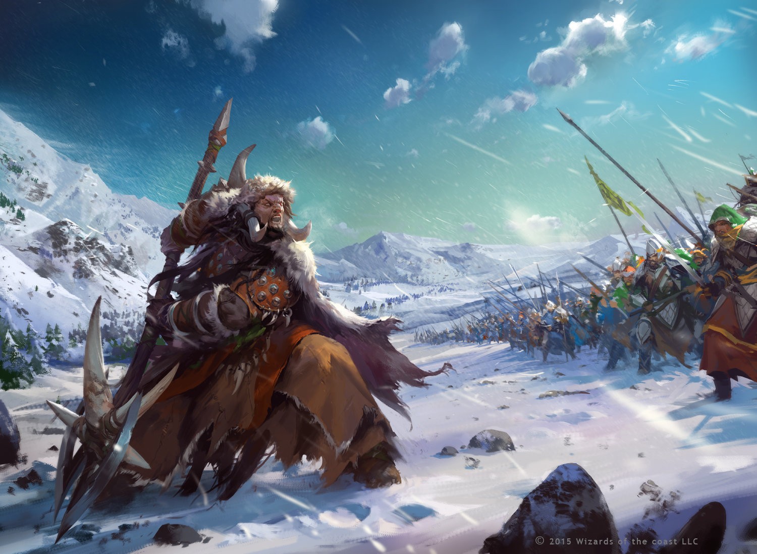 General 1500x1098 fantasy art warrior artwork winter snow mountains sky 2015 (Year)