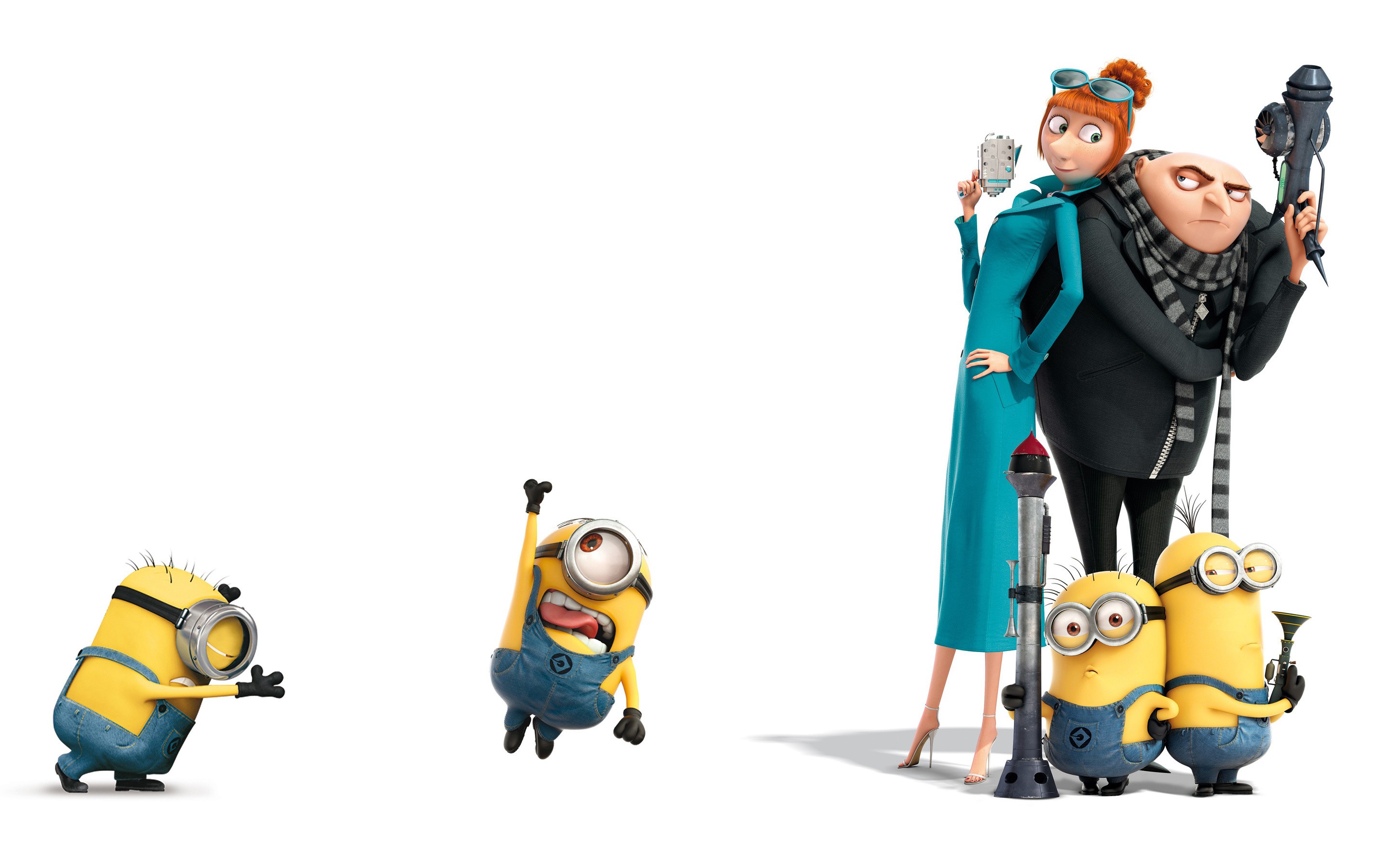 General 2880x1800 minions animated movies movies Despicable Me 2 2013 (Year) white background simple background movie characters Universal Pictures