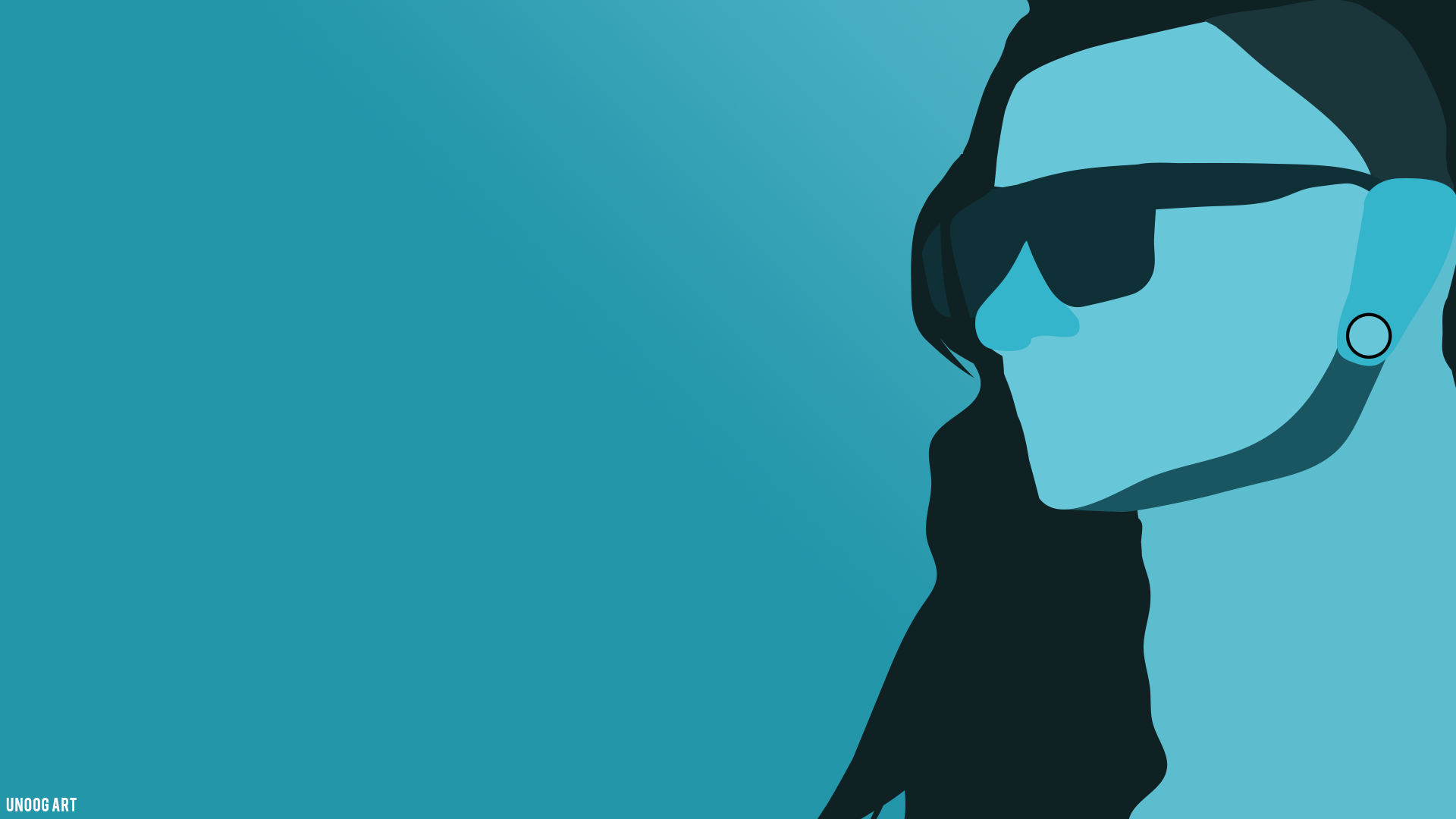 General 1920x1080 Skrillex face musician blue cyan background sunglasses simple background