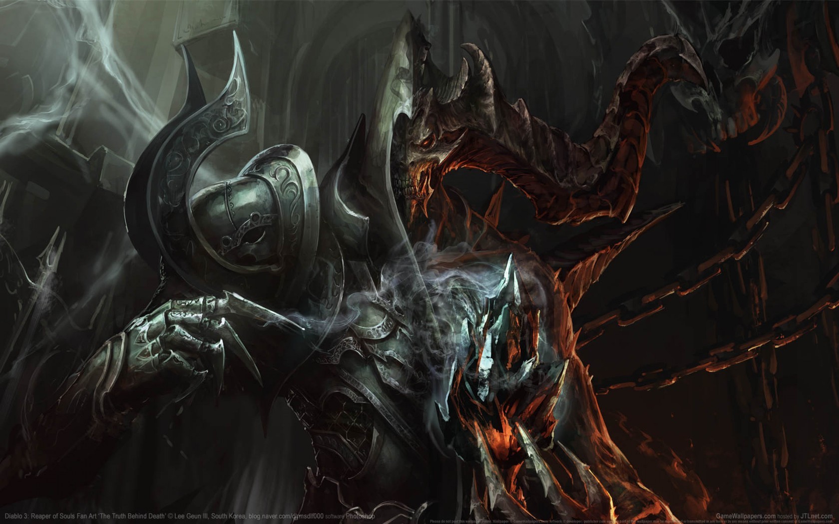 General 1680x1050 Diablo III video games fantasy art digital art PC gaming armor creature video game art Diablo 3: Reaper of Souls fan art