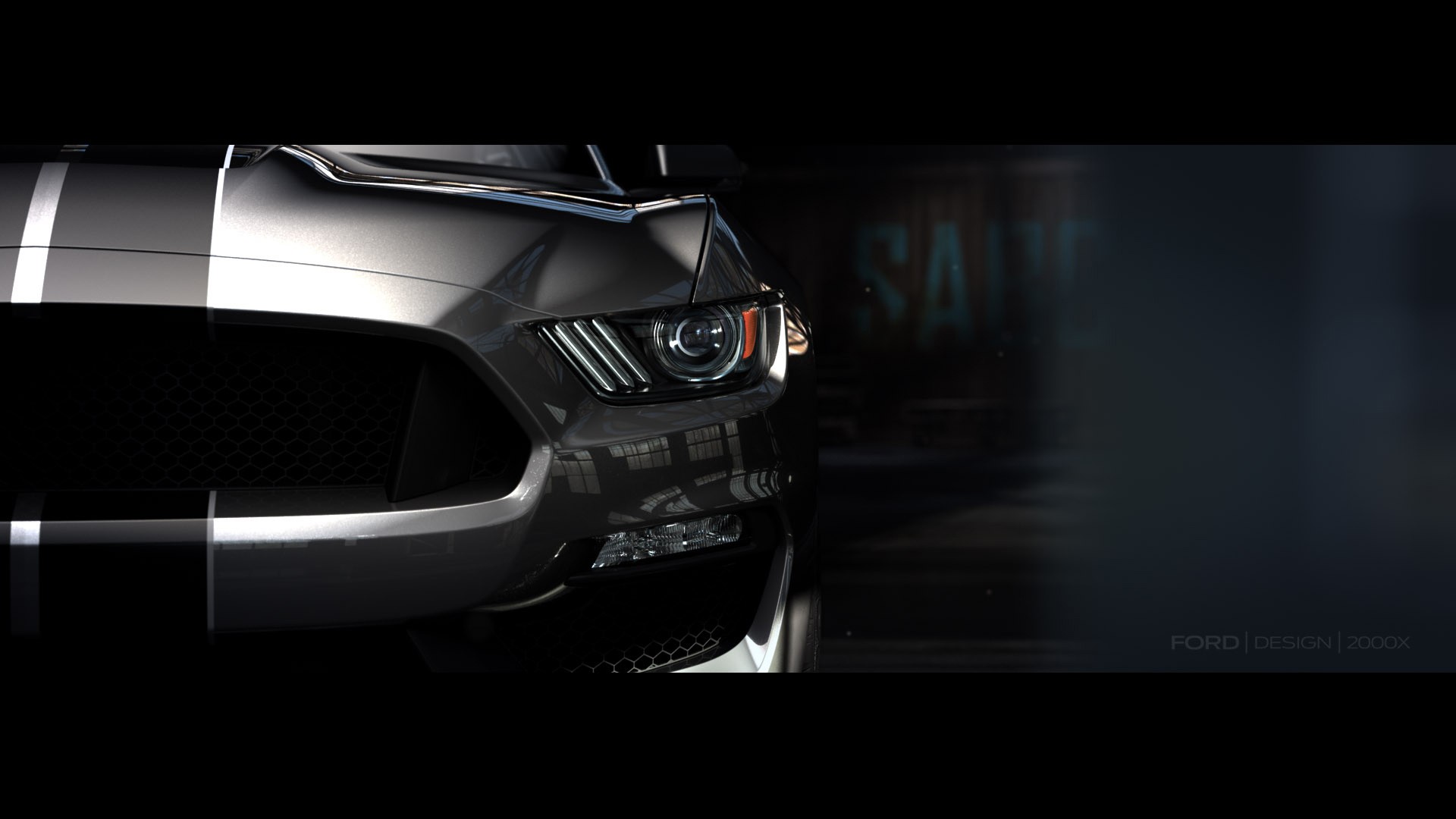 General 1920x1080 car Ford Mustang Shelby Ford Ford Mustang closeup silver cars Ford Mustang S550 frontal view